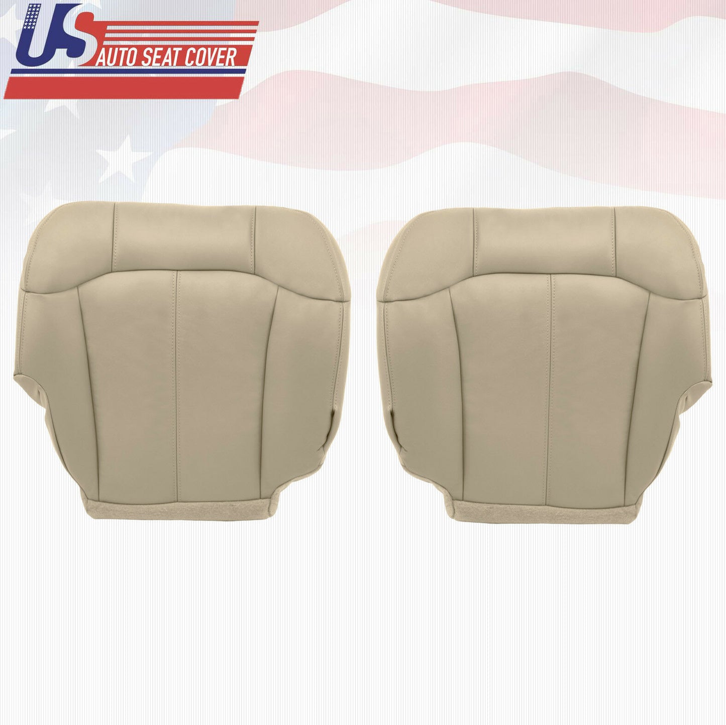 2000 2001 2002 GMC Tahoe Driver & Passenger Bottom Leather Seat Cover Light Tan