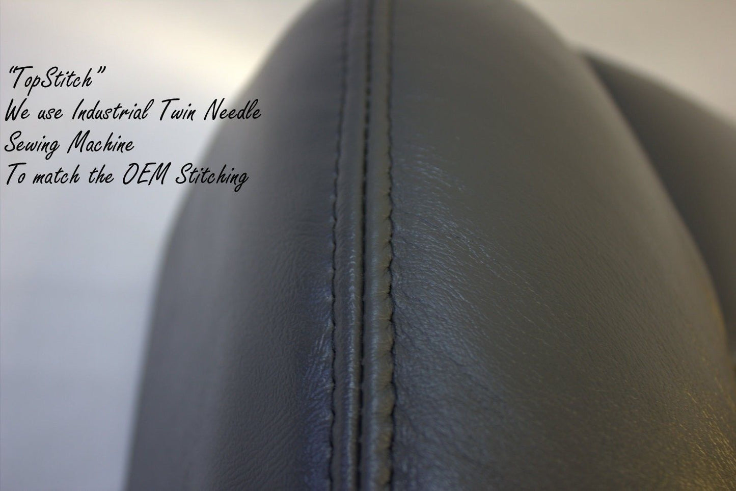 2003 to 2007 GMC Sierra Driver and Passenger Bottom Leather Seat Cover Dark Gray