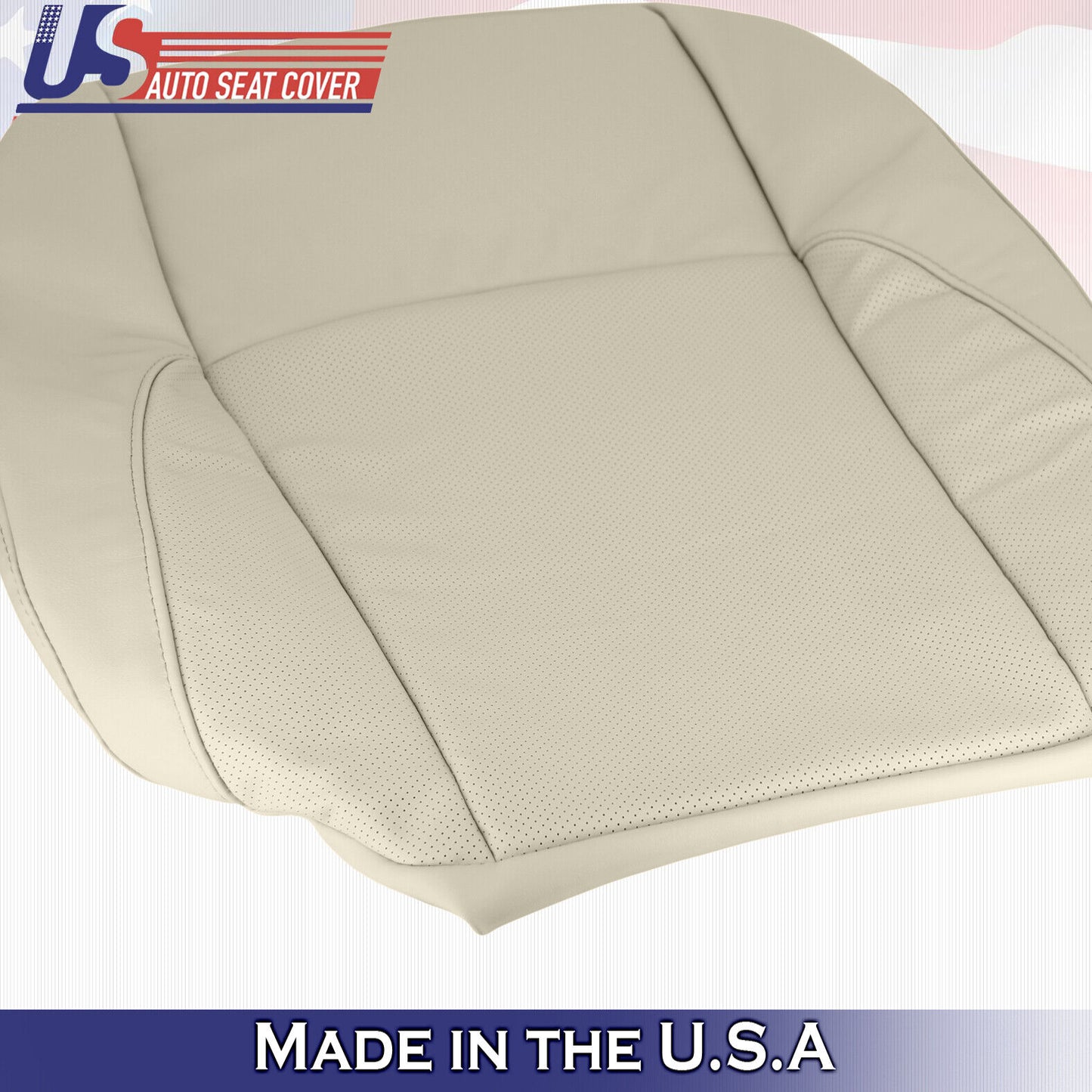 2009 Lexus ES350 Passenger Side Top Perforated Leather Seat Cover Light Tan