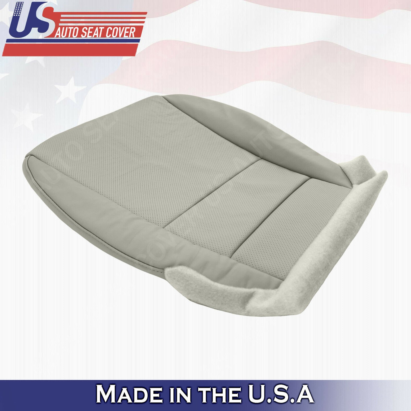 DRIVER & PASSENGER Bottoms Perforated Leather Cover GRAY For 2007-2012 Acura MDX