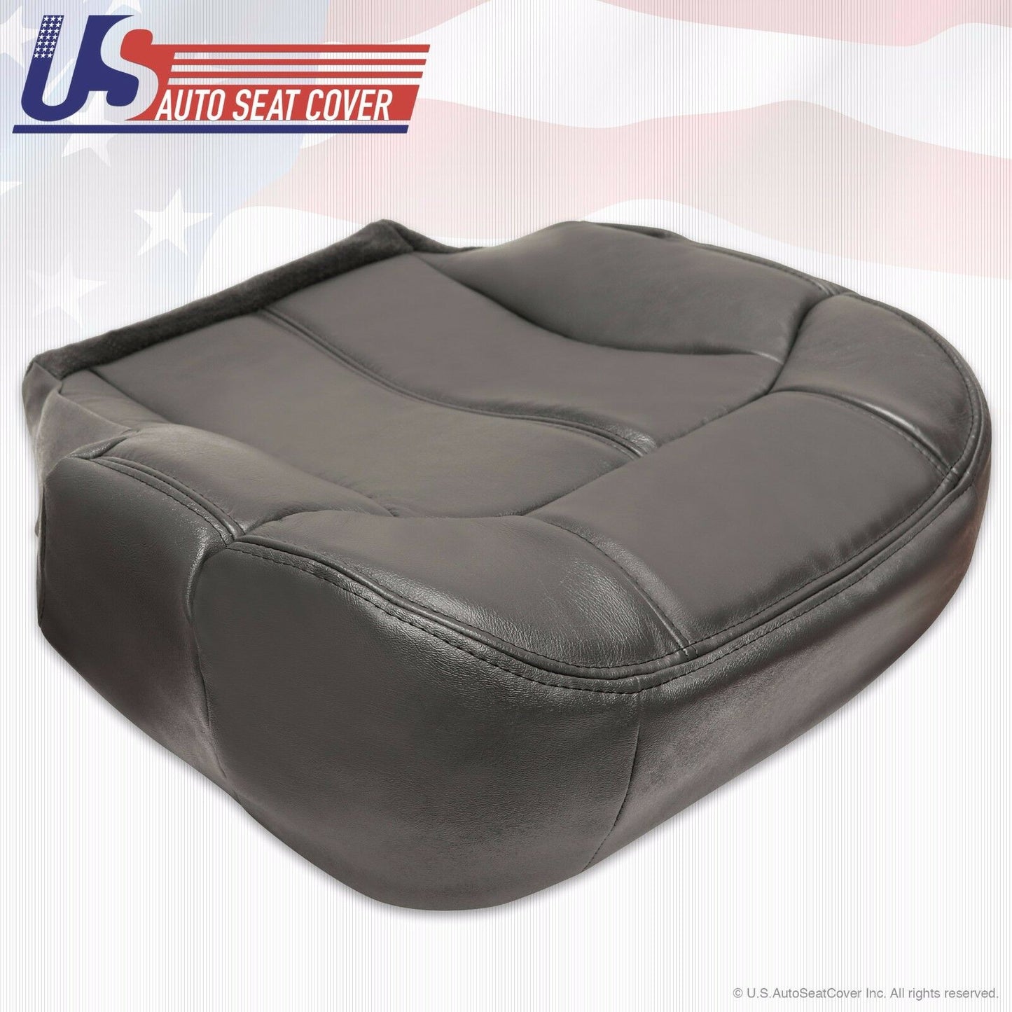 1999 To 02 Chevy 1500HD 2500HD 3500 Driver Top /Bottom Leather Seat Cover Black