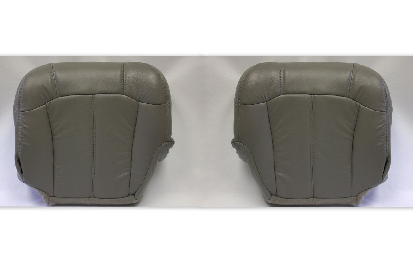2001 2002 Chevy Tahoe Driver and Passenger Bottom Leather Seat Covers Gray