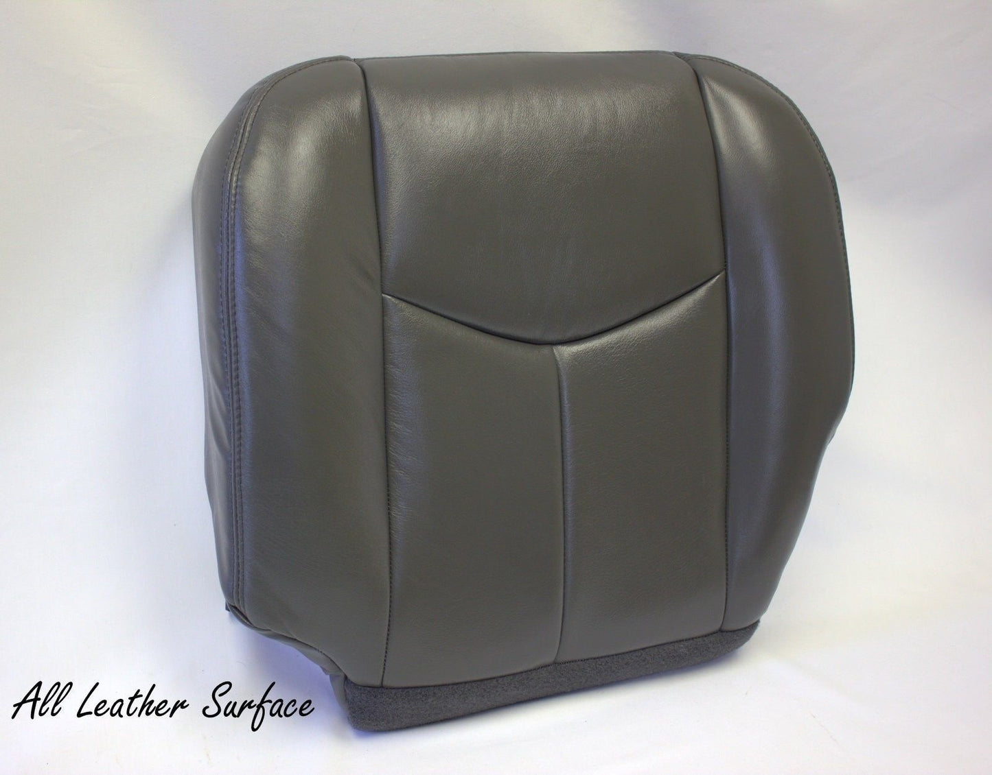 2003 to 2007 GMC Sierra Driver and Passenger Bottom Leather Seat Cover Dark Gray