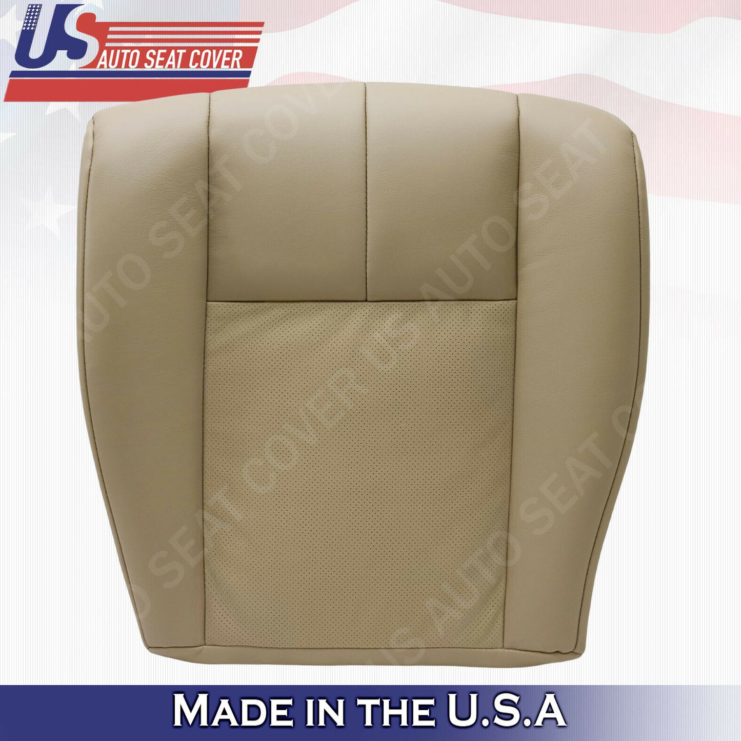 2005 to 2010 Cadillac STS Driver & Passenger Bottom Perforated Seat Cover Tan