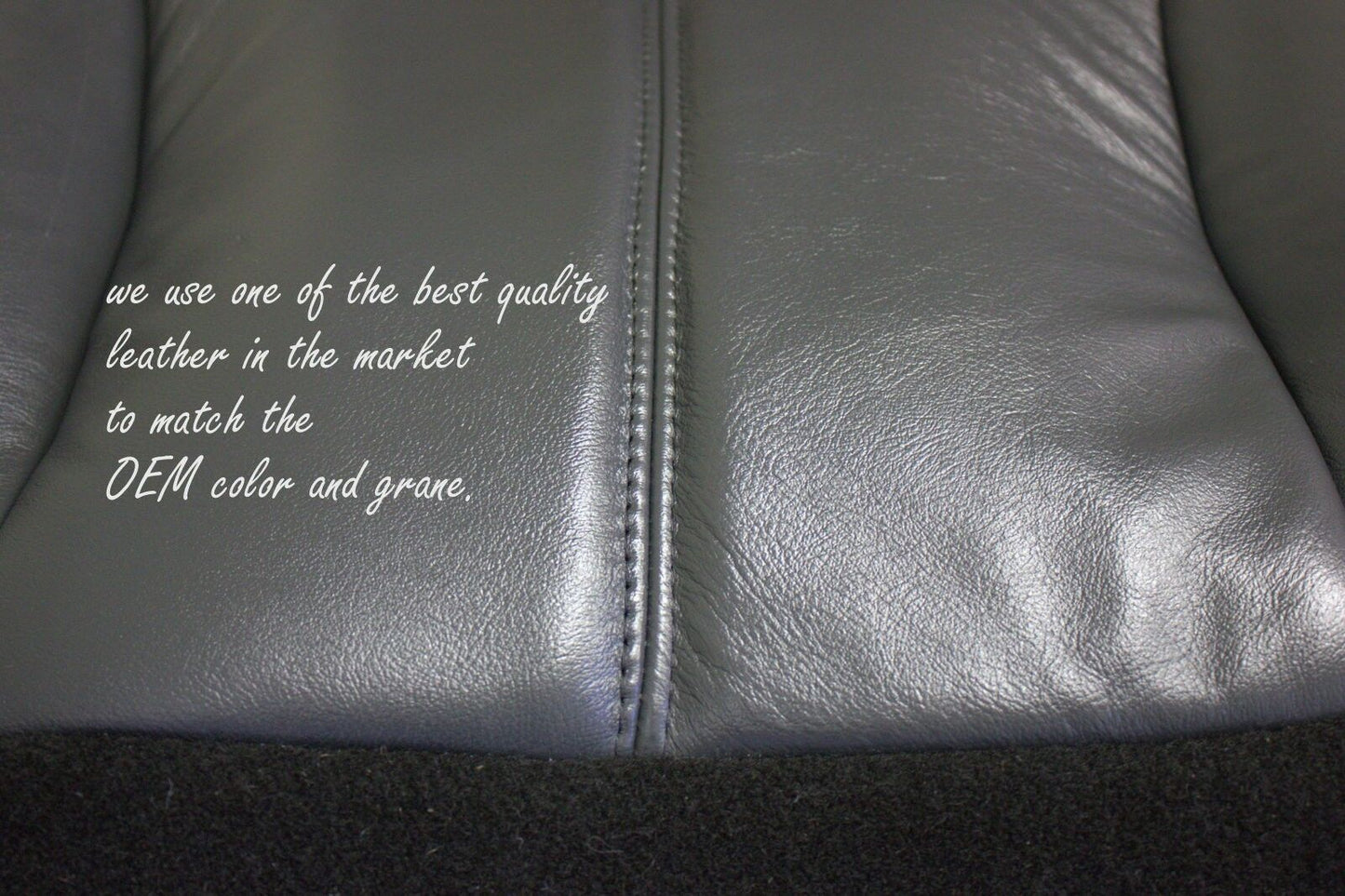 1999 2000 Chevy 1500 HD 2500 HD 3500 Driver Bottom Leather-Seat Cover Black