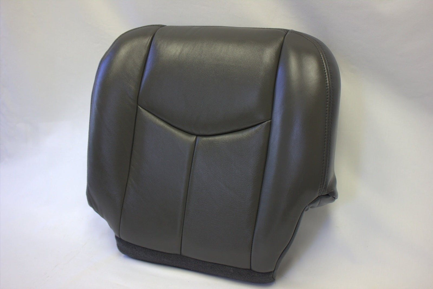 2003 to 2007 GMC Sierra Driver and Passenger Bottom Leather Seat Cover Dark Gray