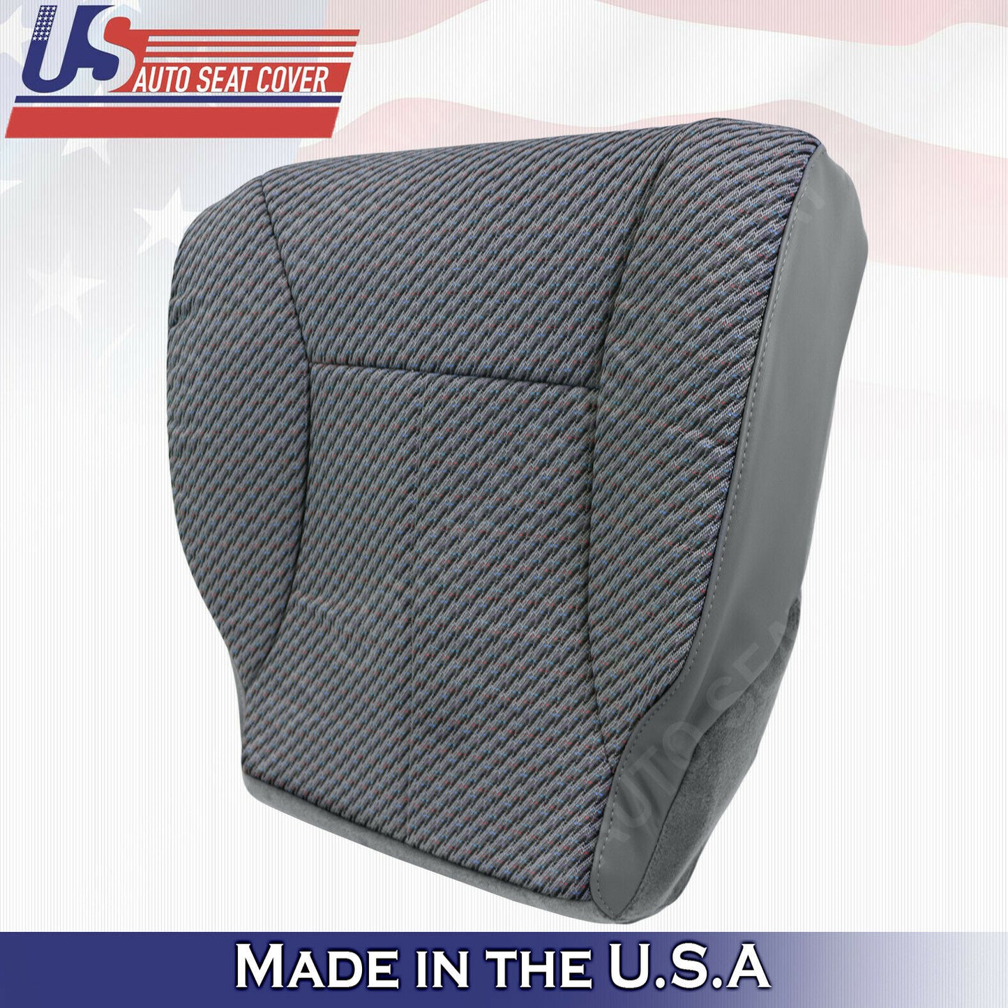 1998 - 2002 Dodge Ram Work Truck Driver & Passenger Bottom Cloth Seat Cover Gray