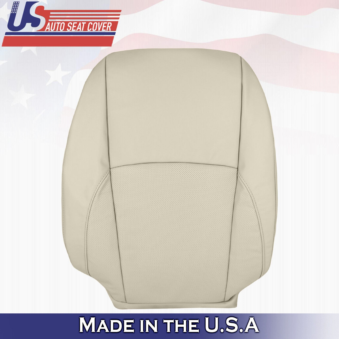 2009 Lexus ES350 Passenger Side Top Perforated Leather Seat Cover Light Tan