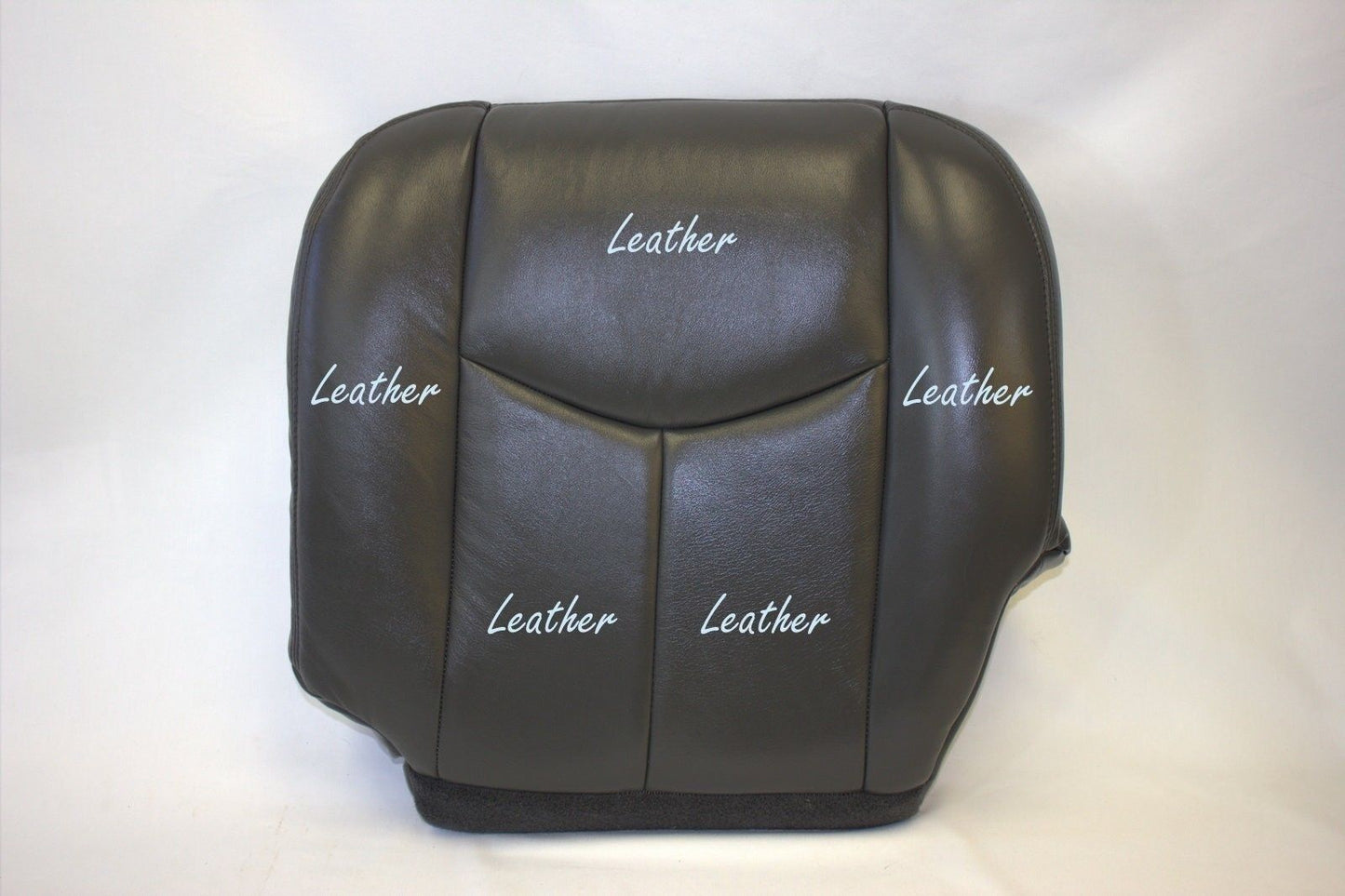 2003 to 2007 GMC Sierra Driver and Passenger Bottom Leather Seat Cover Dark Gray