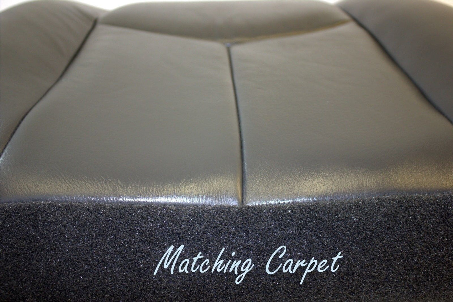 2003 to 2007 GMC Sierra Driver and Passenger Bottom Leather Seat Cover Dark Gray
