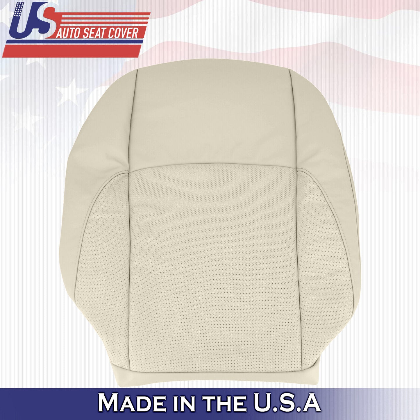 2009 Lexus ES350 Passenger Side Top Perforated Leather Seat Cover Light Tan