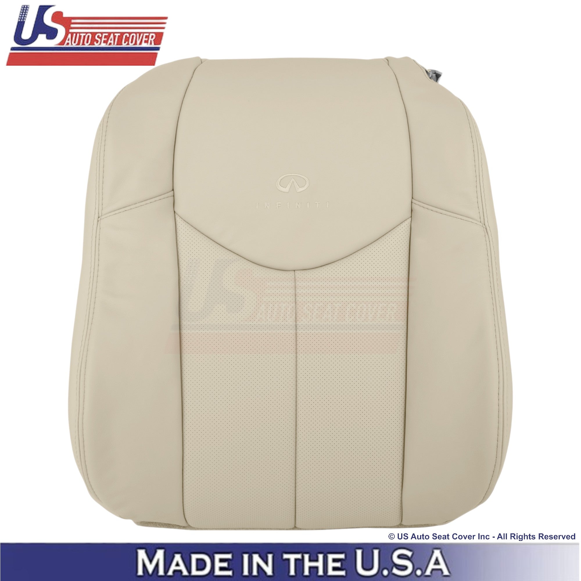 2008-2013 For Infiniti G37 Leather Perforated Driver/Passenger Bottom Covers Wheat