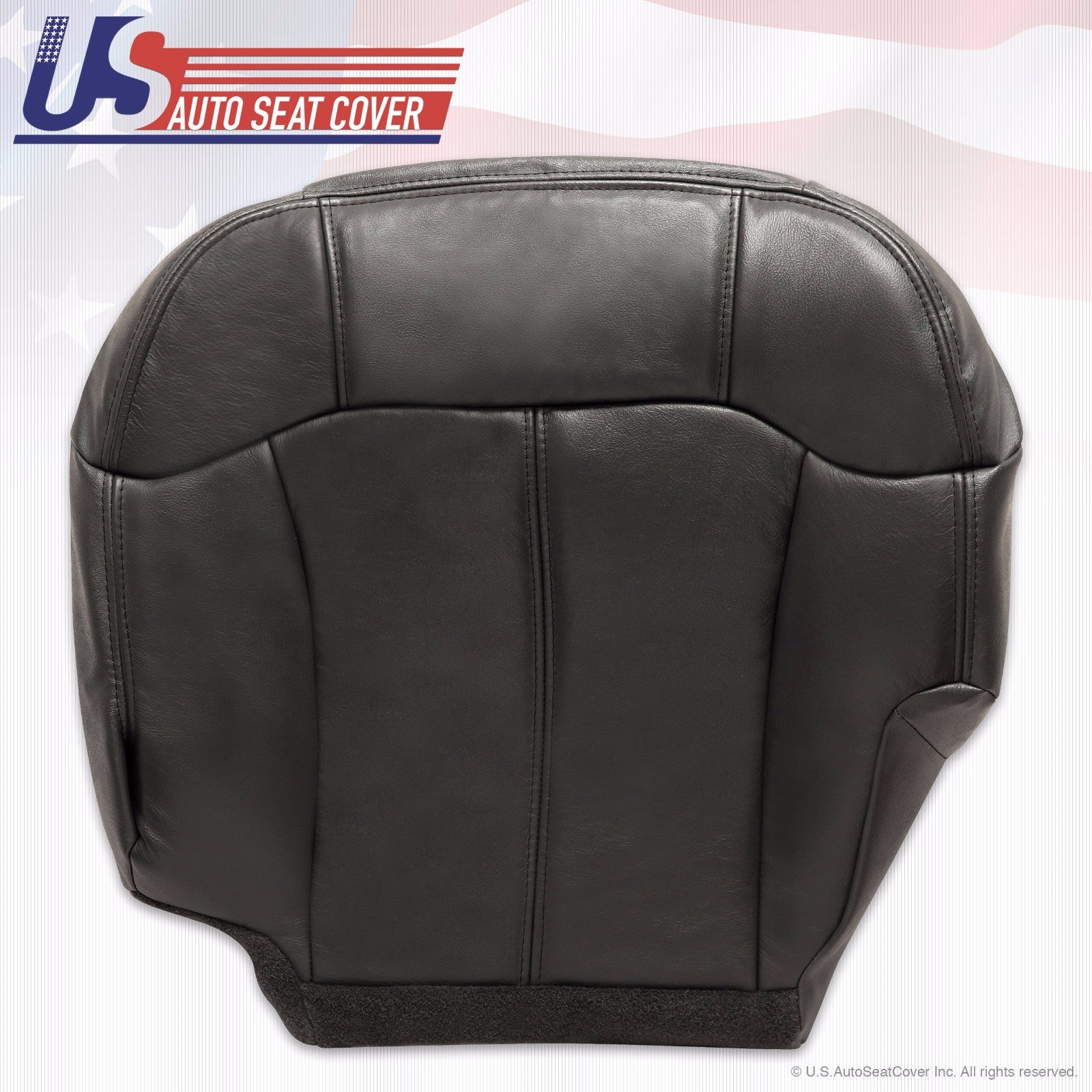 1999 - 2002 Chevy 1500 HD 2500 HD 3500 Driver Bottom Leather Seat Cover Black
