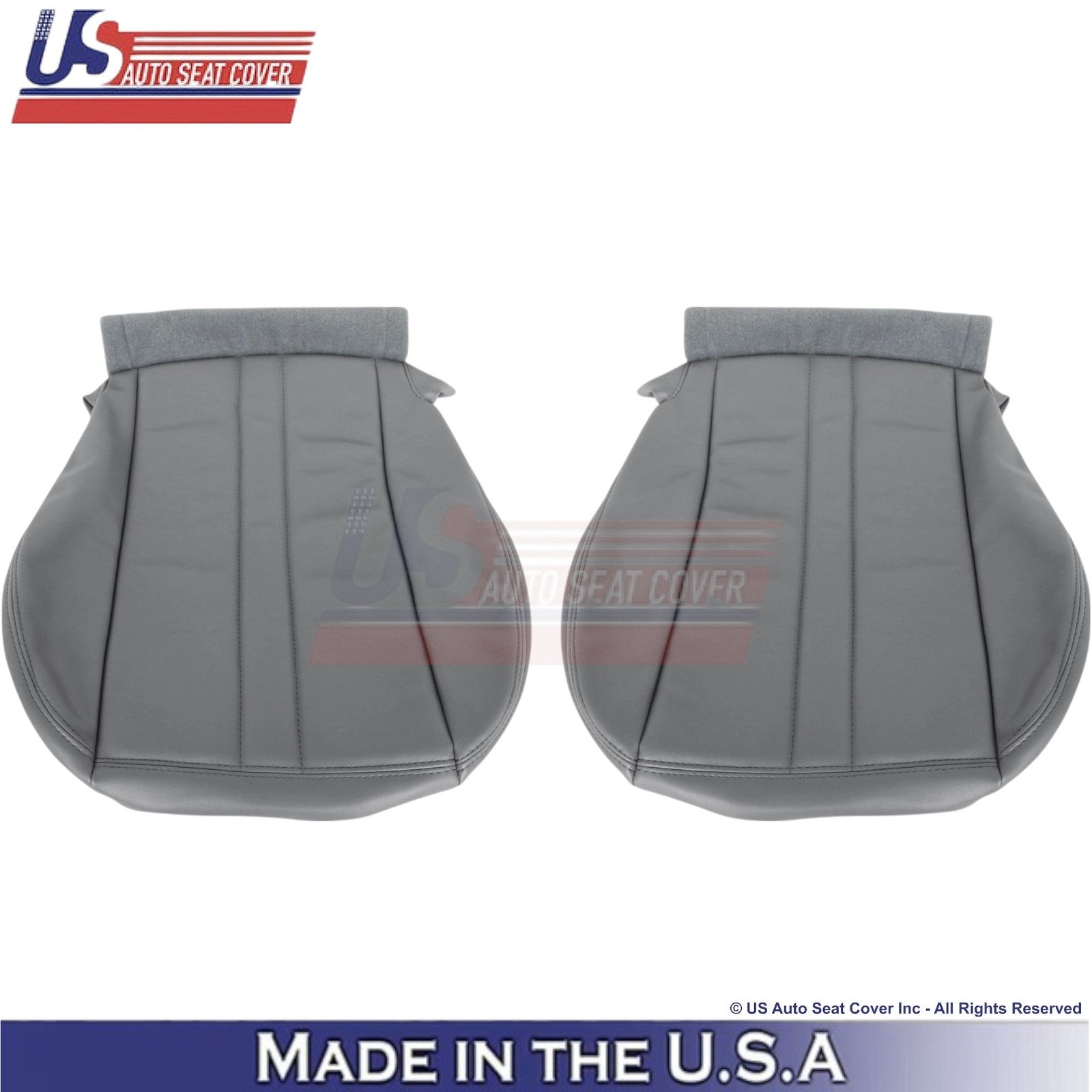 1996-2025 Fits Chevrolet Express Bottom Leatherette Seat Covers Medium Pewter