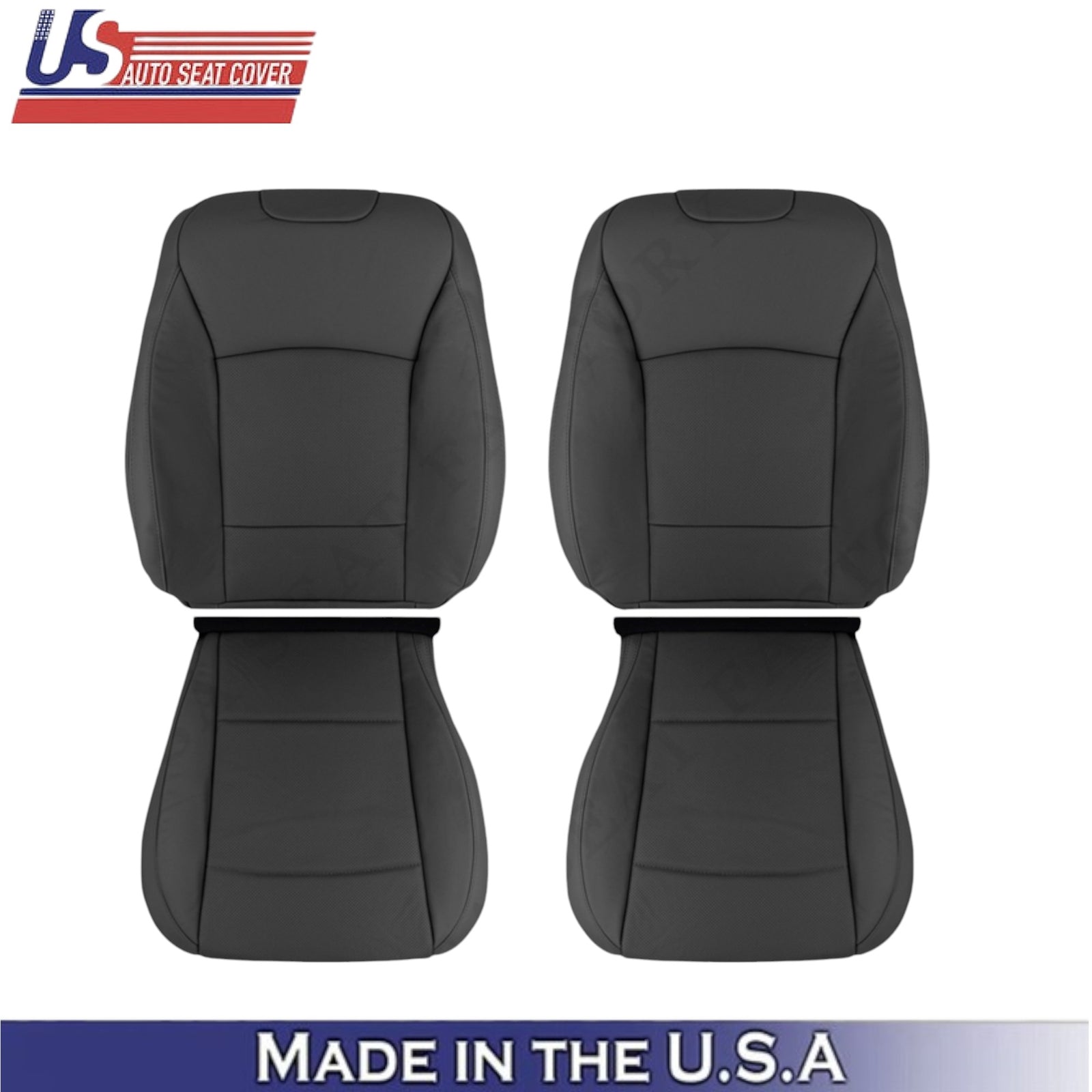 2015-2017 For Subaru Outback Leatherette Front Replacement Covers Slate Black