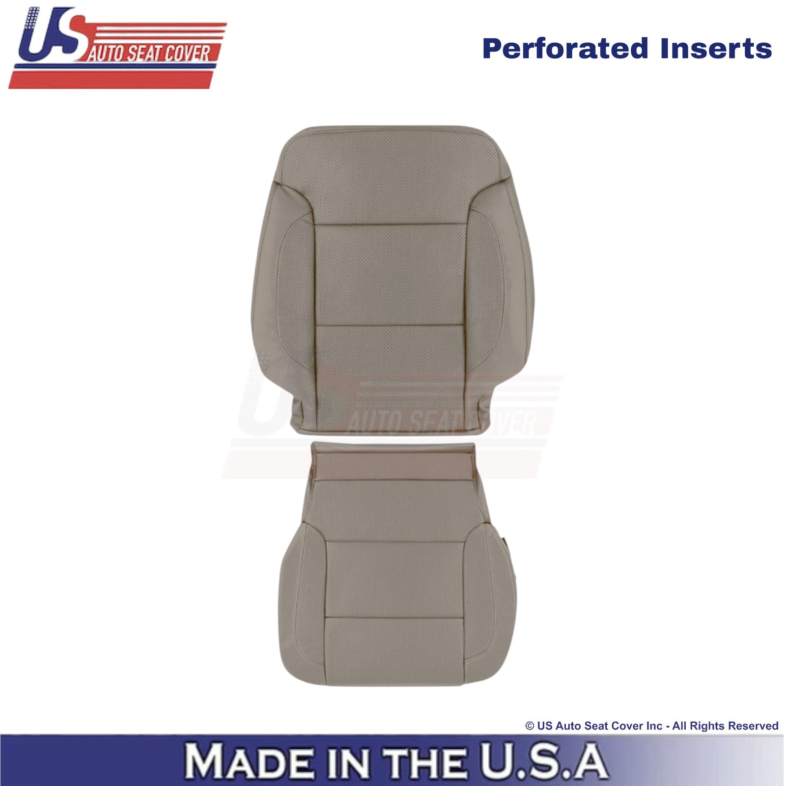 2014-2019 For Chevy Silverado 1500 LT Leatherette Perf Driver Side Covers Dune