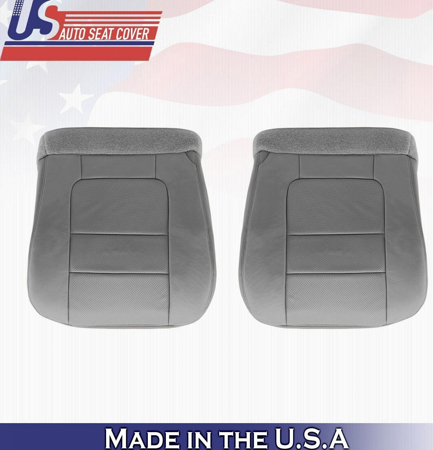 2001 For Ford F450 Lariat Driver Passenger Bottom Perforated Leather Cover Gray