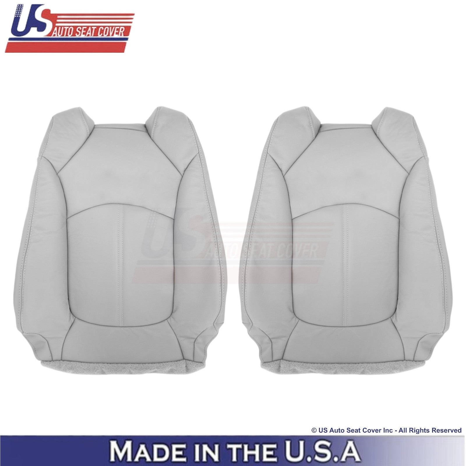 2013-2017 Fits Chevy Traverse Leatherette Front Top Seat Covers Light Titanium