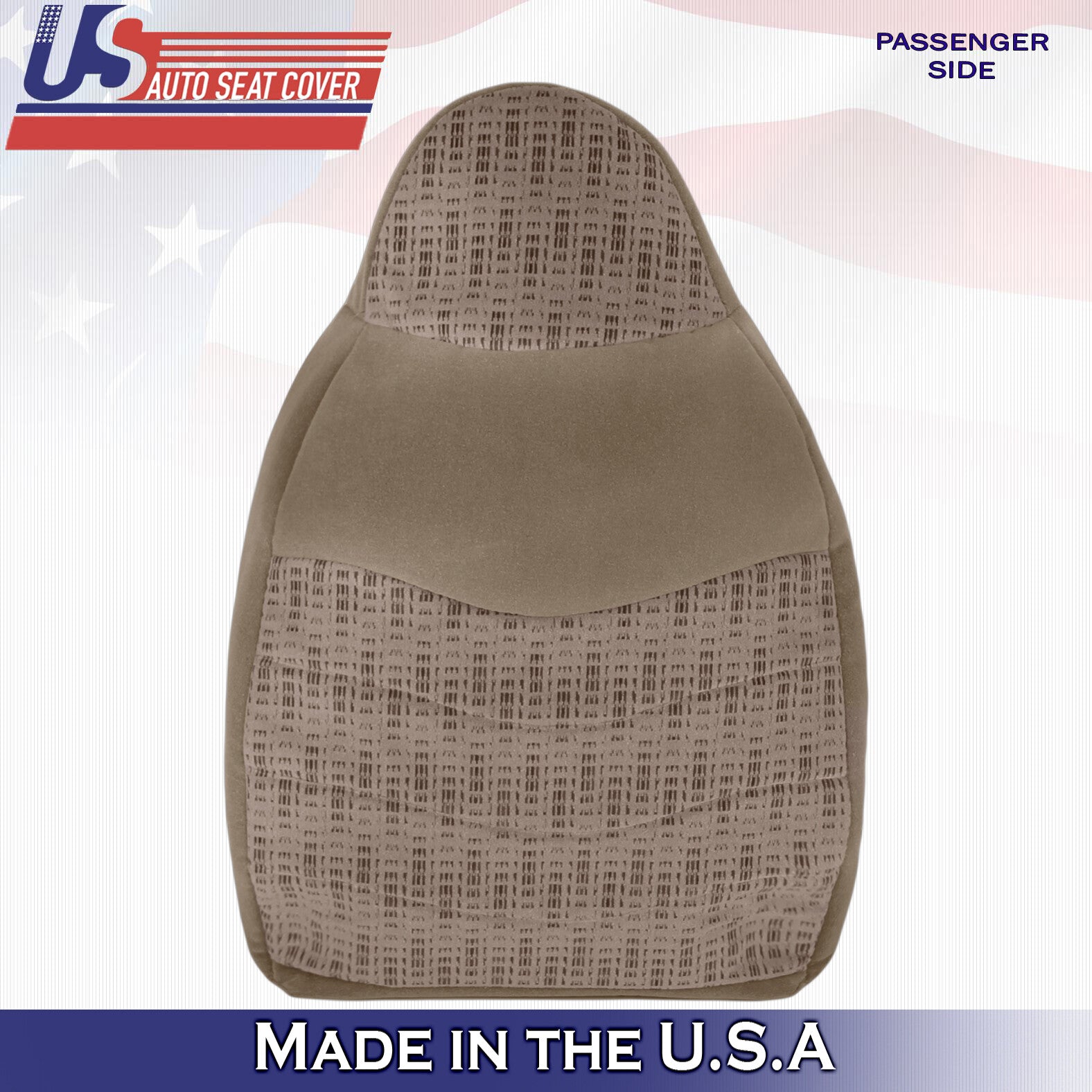 2000 For Ford F450 F550 XLT Passenger Side Top & Bottom Cloth Seat Covers Tan