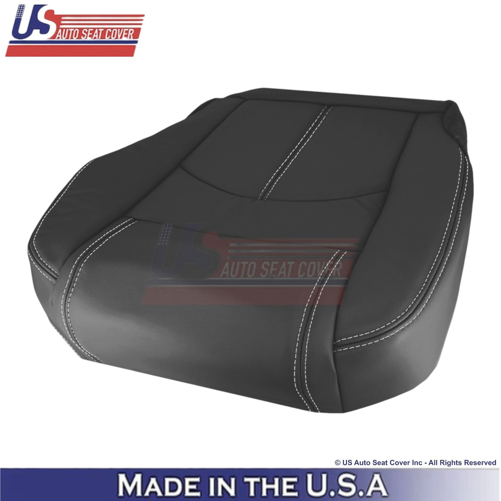 2013-2017 Fits Chevy Traverse Genuine Leather Driver Bottom Seat Cover Ebony