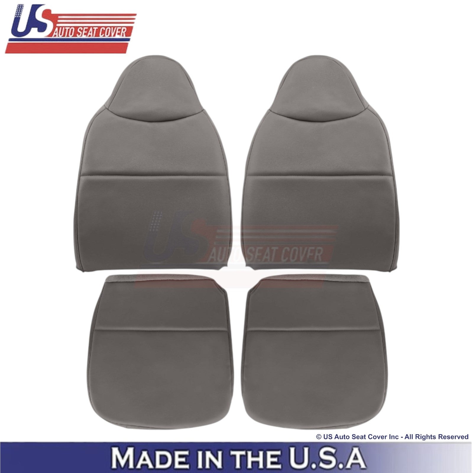 2008-2010 Fits Ford F-250 XL Leatherette Front Seat Covers Medium Dark Stone