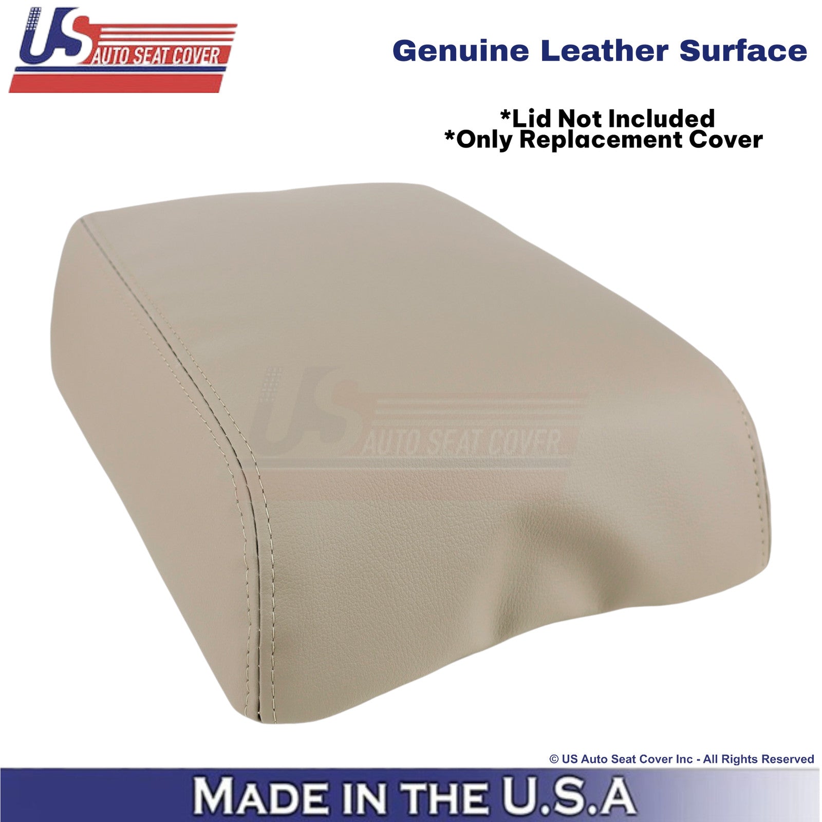 2004-2008 Fits Ford F-150 Genuine Leather Center Console Cover Camel Tan (Beige)
