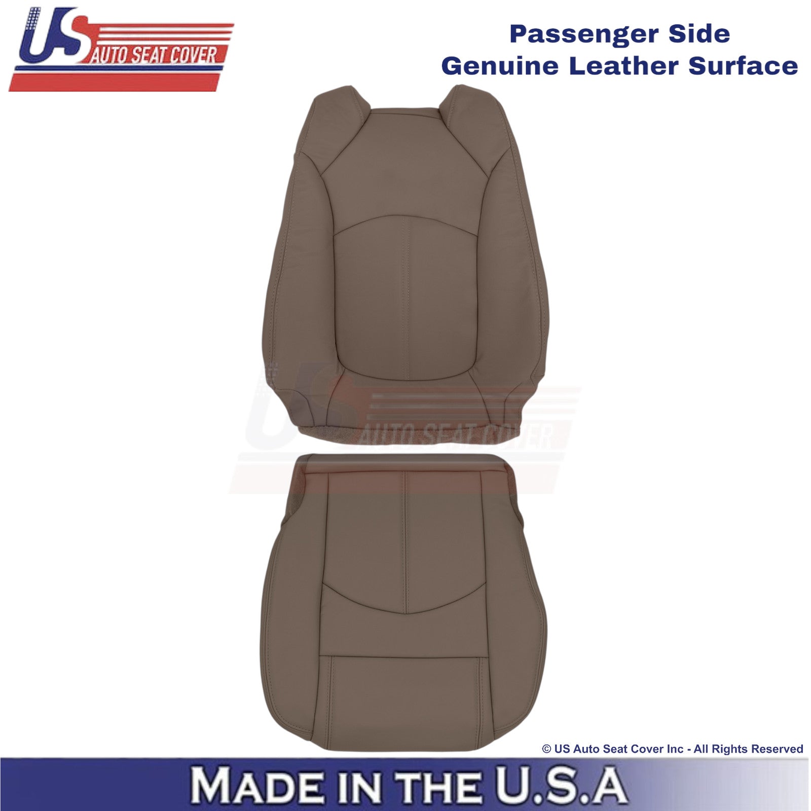 2013-2016 Fits GMC Acadia Genuine Leather Passenger Side Covers Dark Cashmere