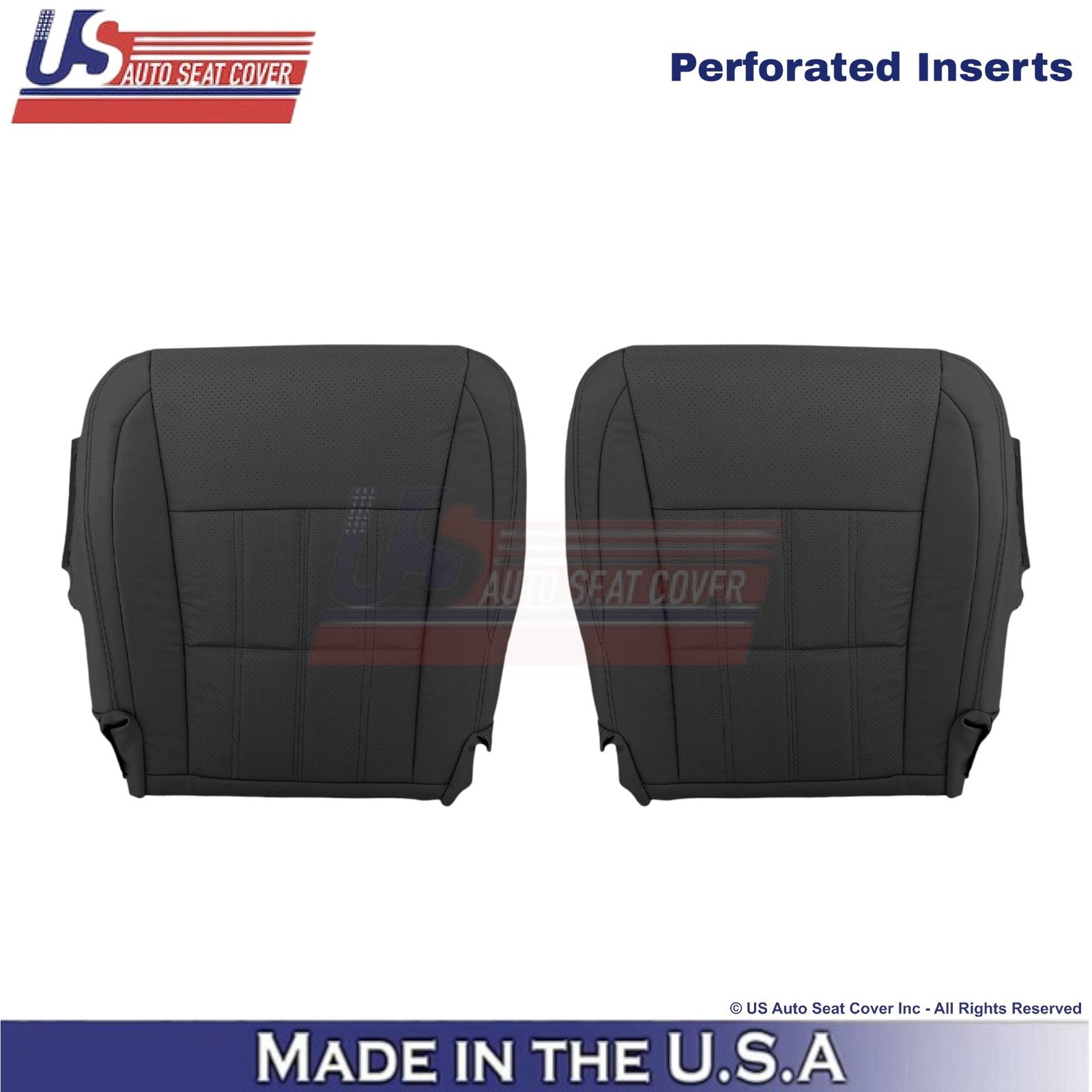 2016-2018 Fits Lexus ES 350 Leatherette Front Bottom Replacement Covers Black
