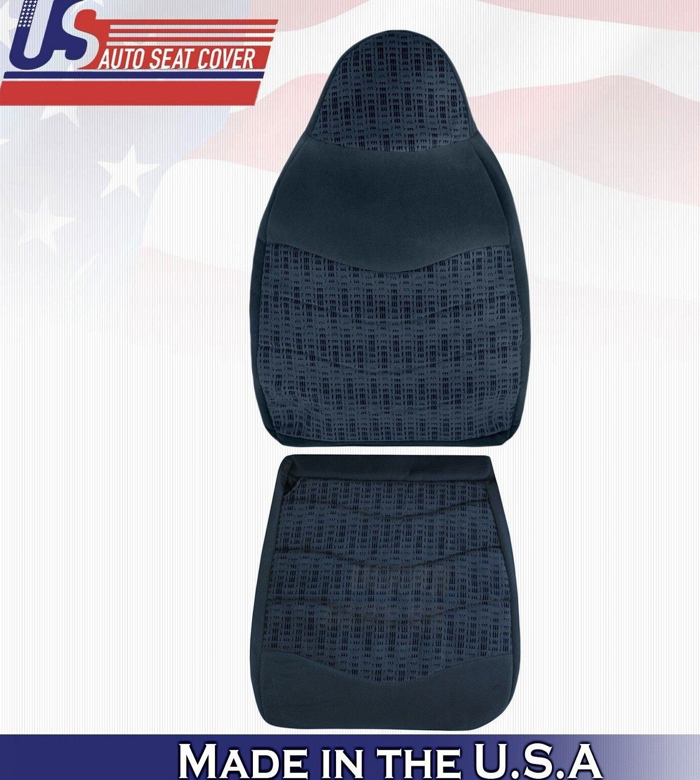 1999 For Ford F250 F350 XLT Driver Side Top & Bottom Cloth Seat Covers Blue