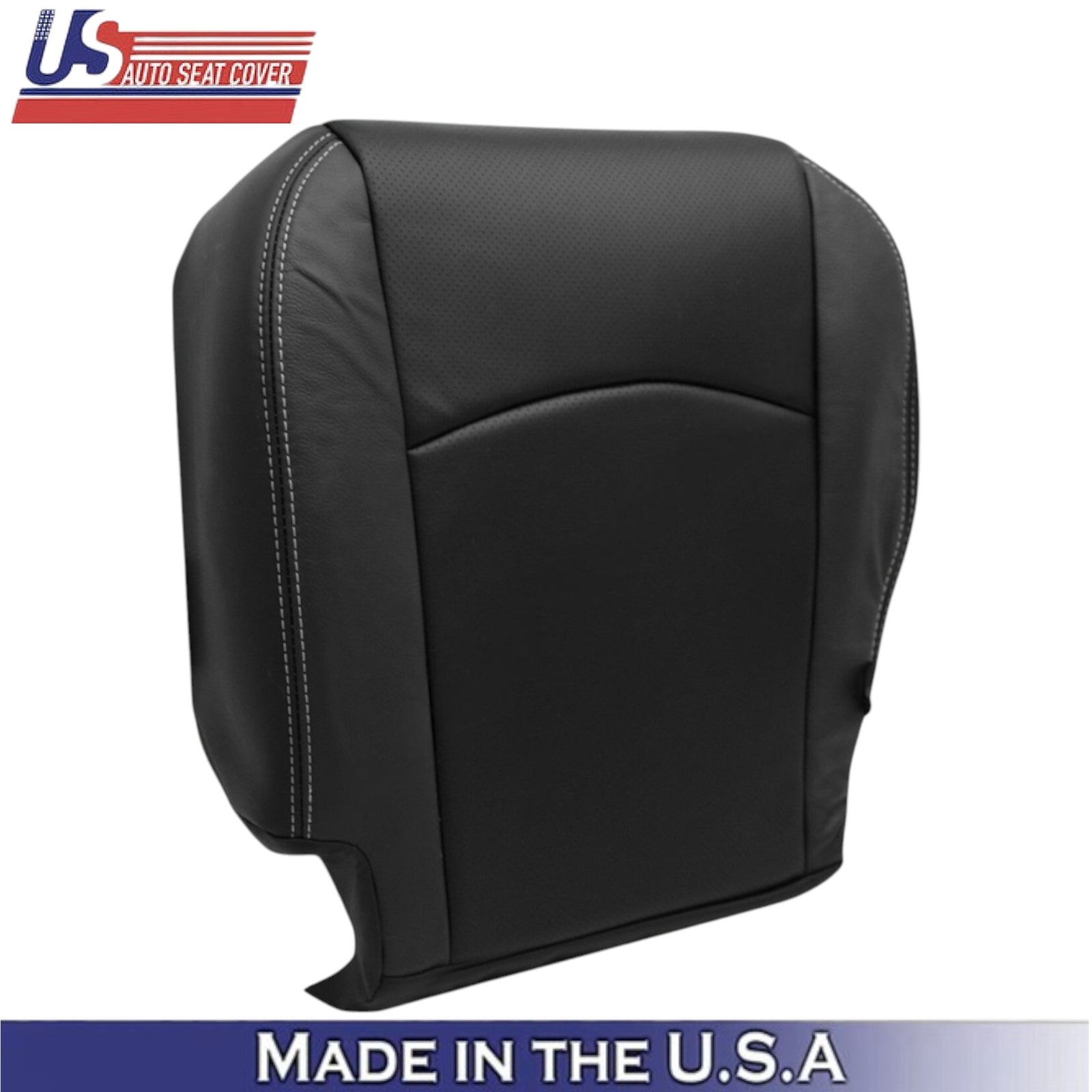 2013-2018 For Dodge Ram 2500 Leather Driver Bottom Cover Black-White Stitching