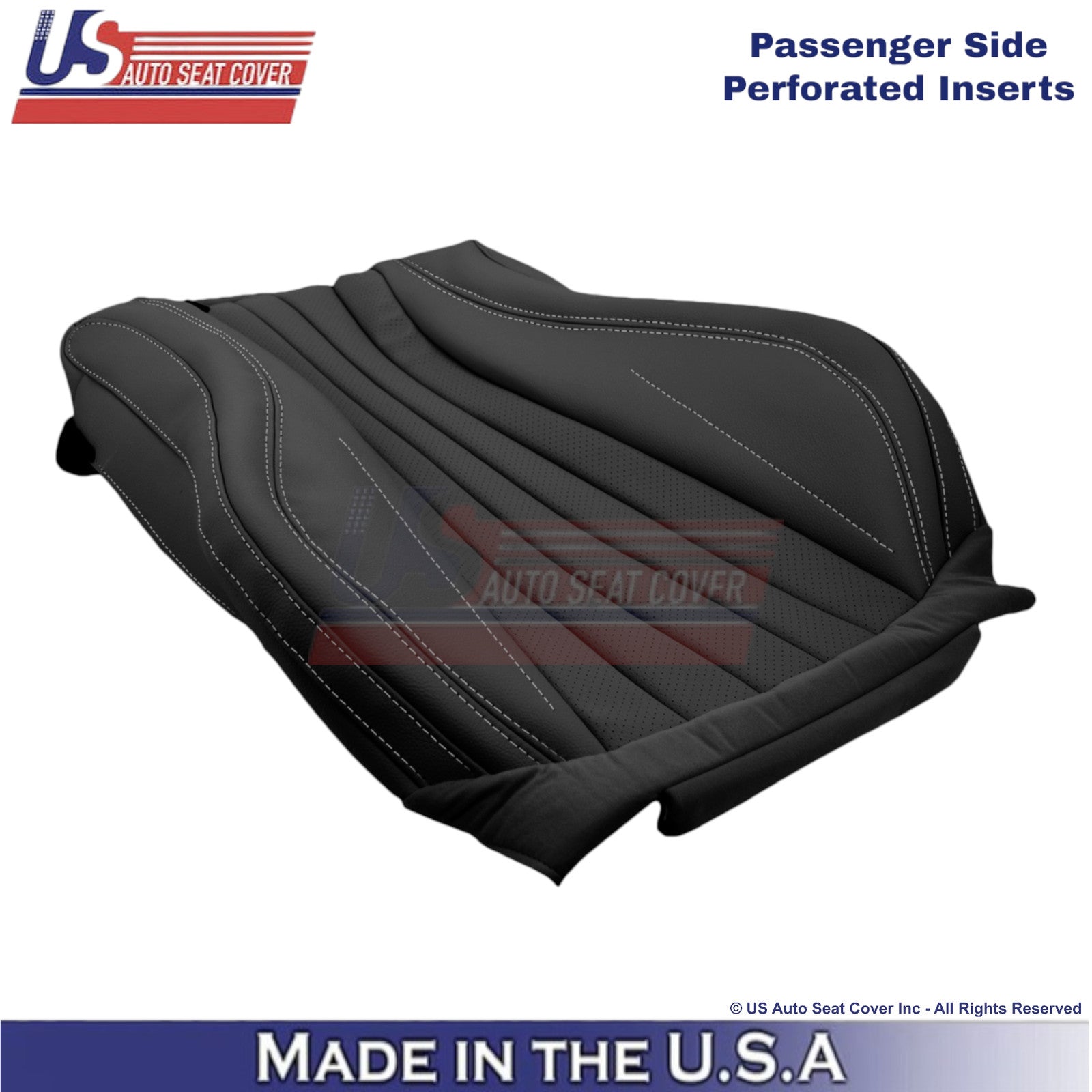 2017-2023 For Mercedes Benz E-Class Leather Passenger Top Seat Cover Black