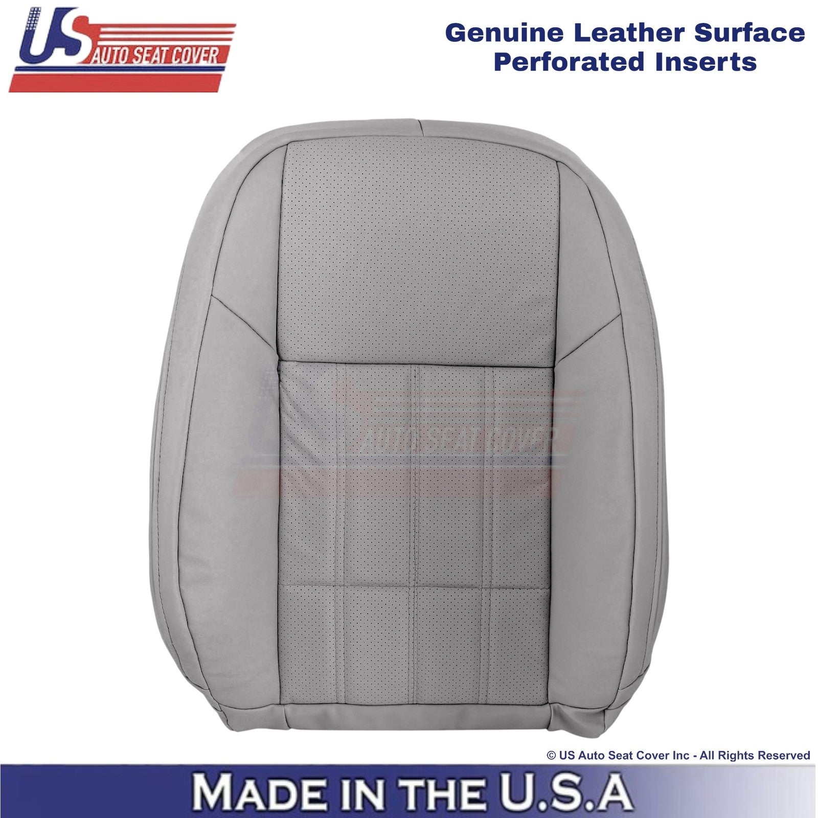 2016-2018 Fits Lexus ES 350 Genuine Leather Driver Top Seat Cover Stratus Gray