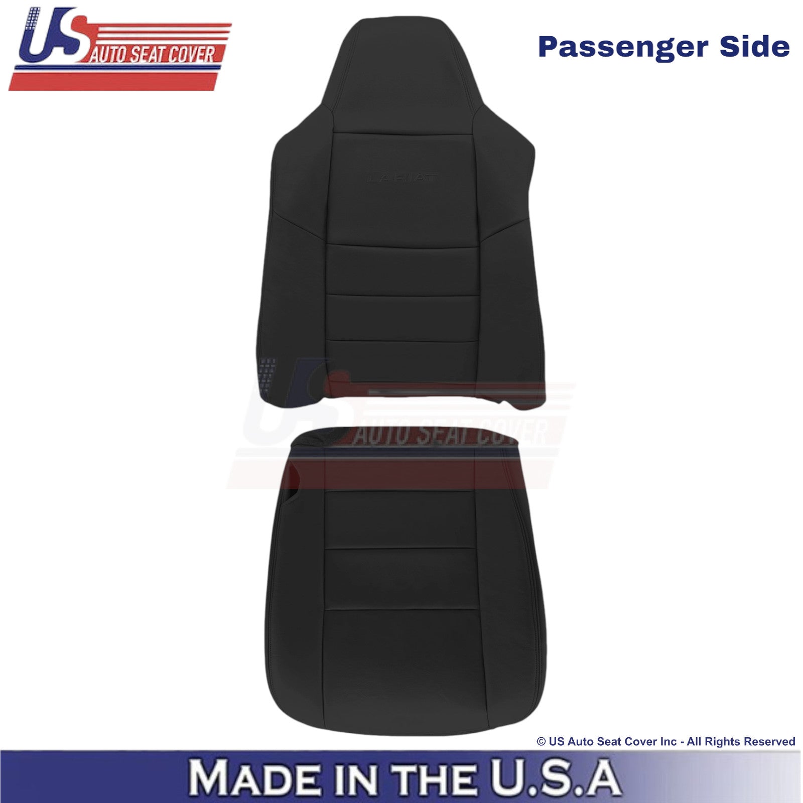 2004-2007 Fits Ford F250 F350 Lariat Leatherette Front Passenger Covers Black