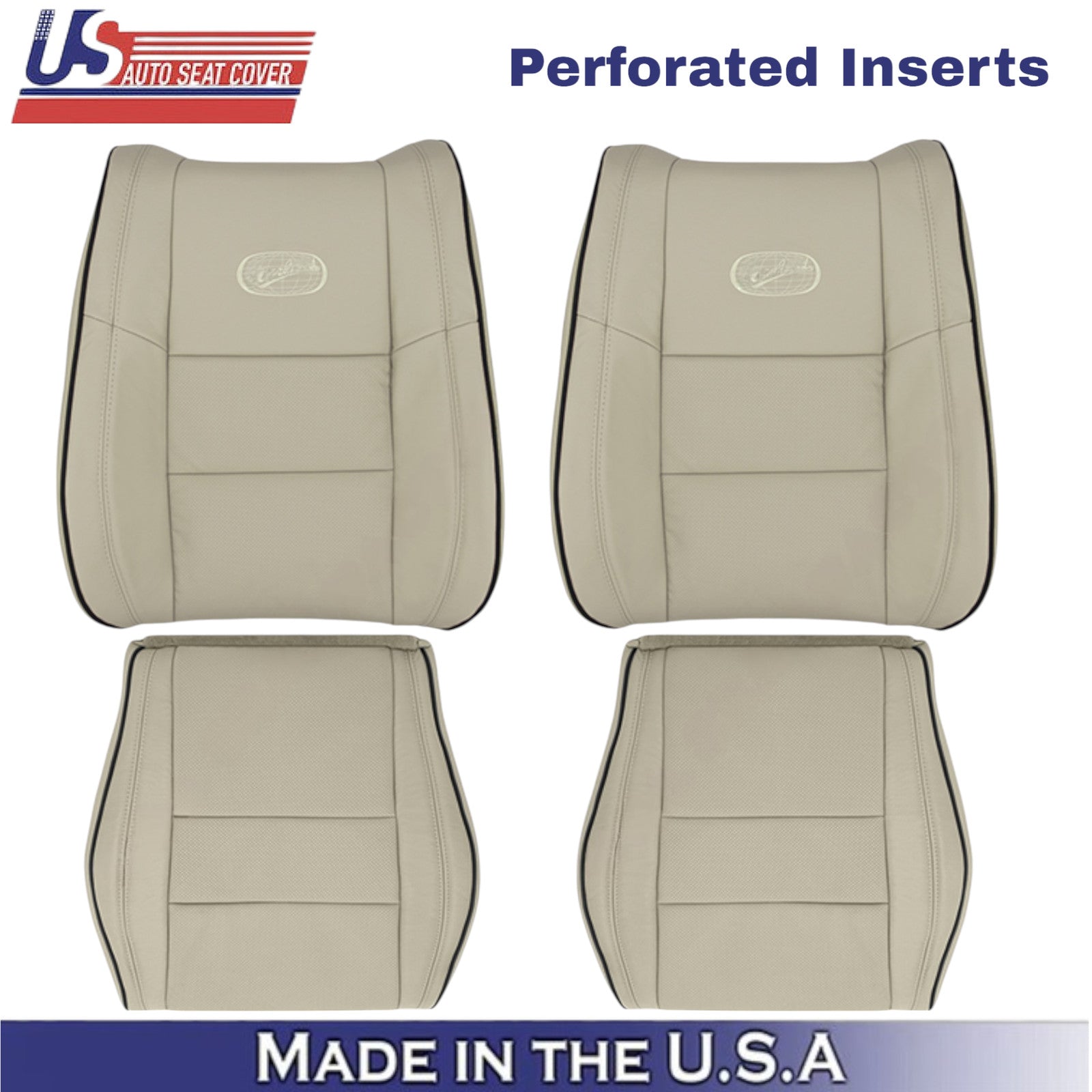 2011-2021 For Jeep Grand Cherokee Leatherette Front Seat Covers Light Frost