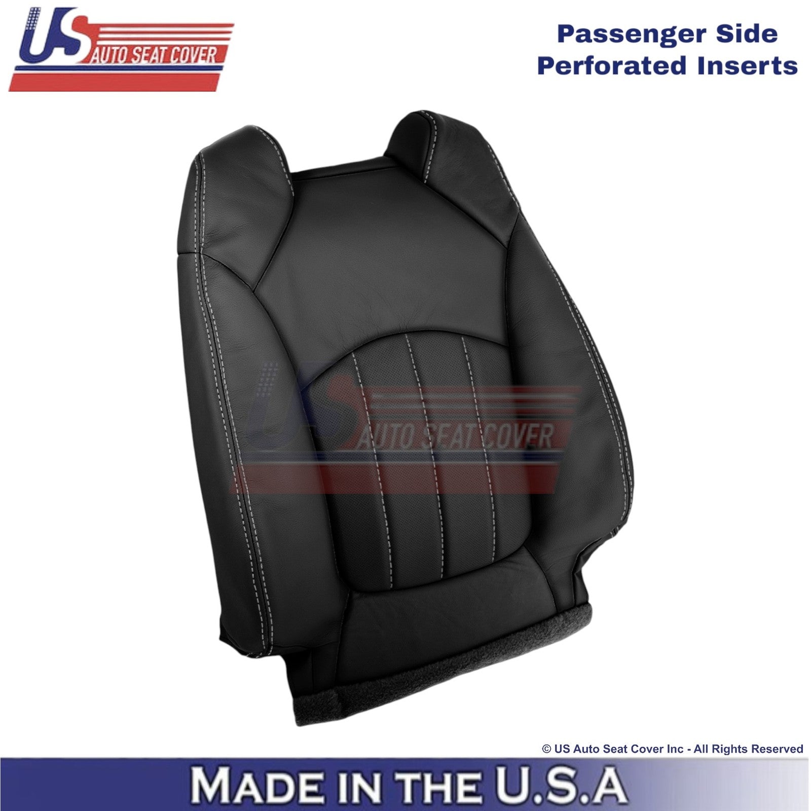 2013-2017 Fits Chevy Traverse Leatherette Perforated Front Seat Covers Ebony