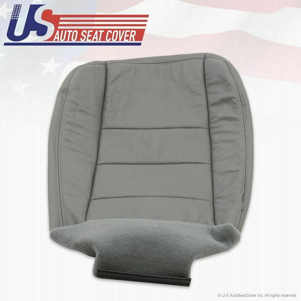 2002 to 07 Ford F250 350 Lariat Driver Bottom Leather Seat Cover Gray Perforated