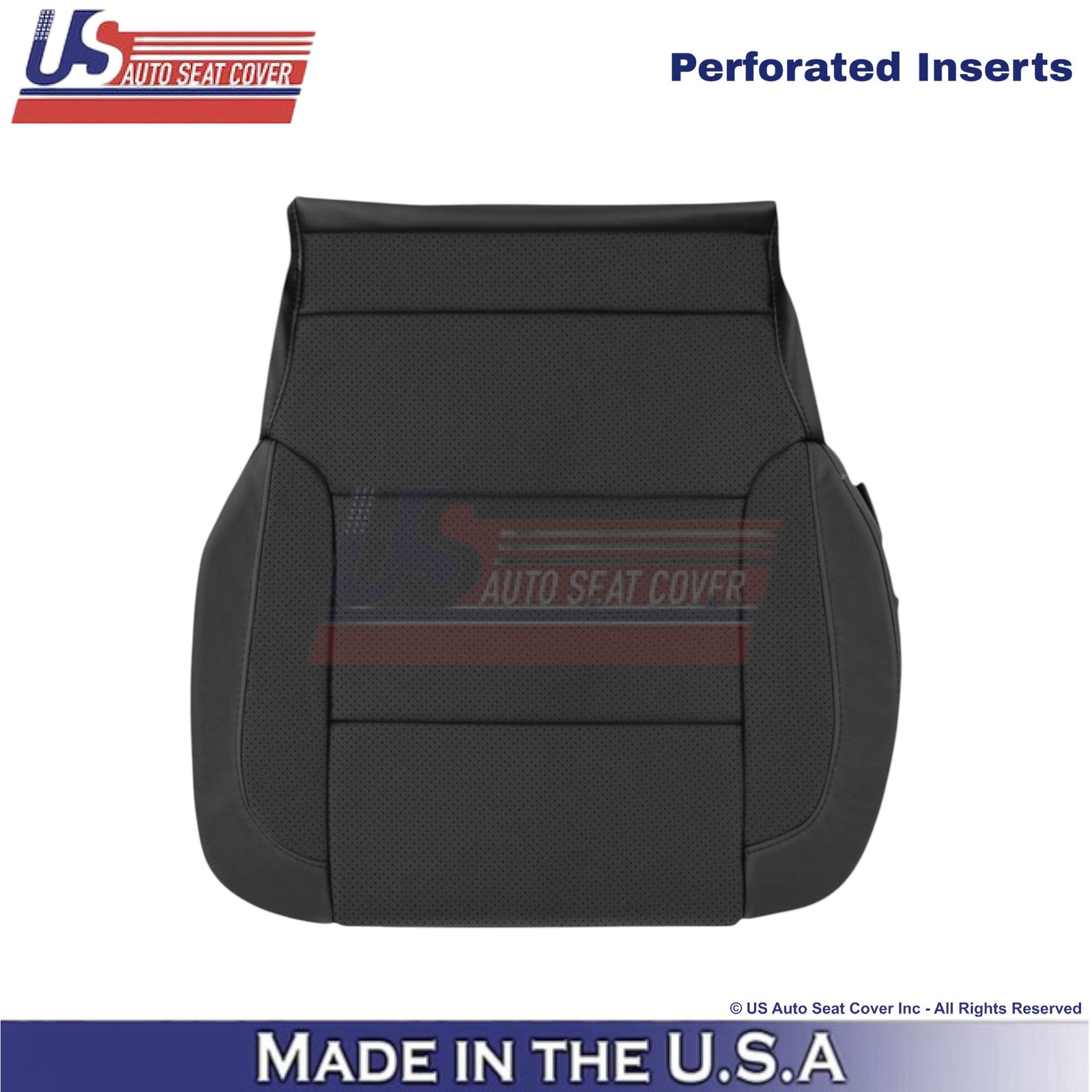 2014-2019 For Chevy Silverado 1500 LT Leather Perf Driver Bottom Cover Jet Black