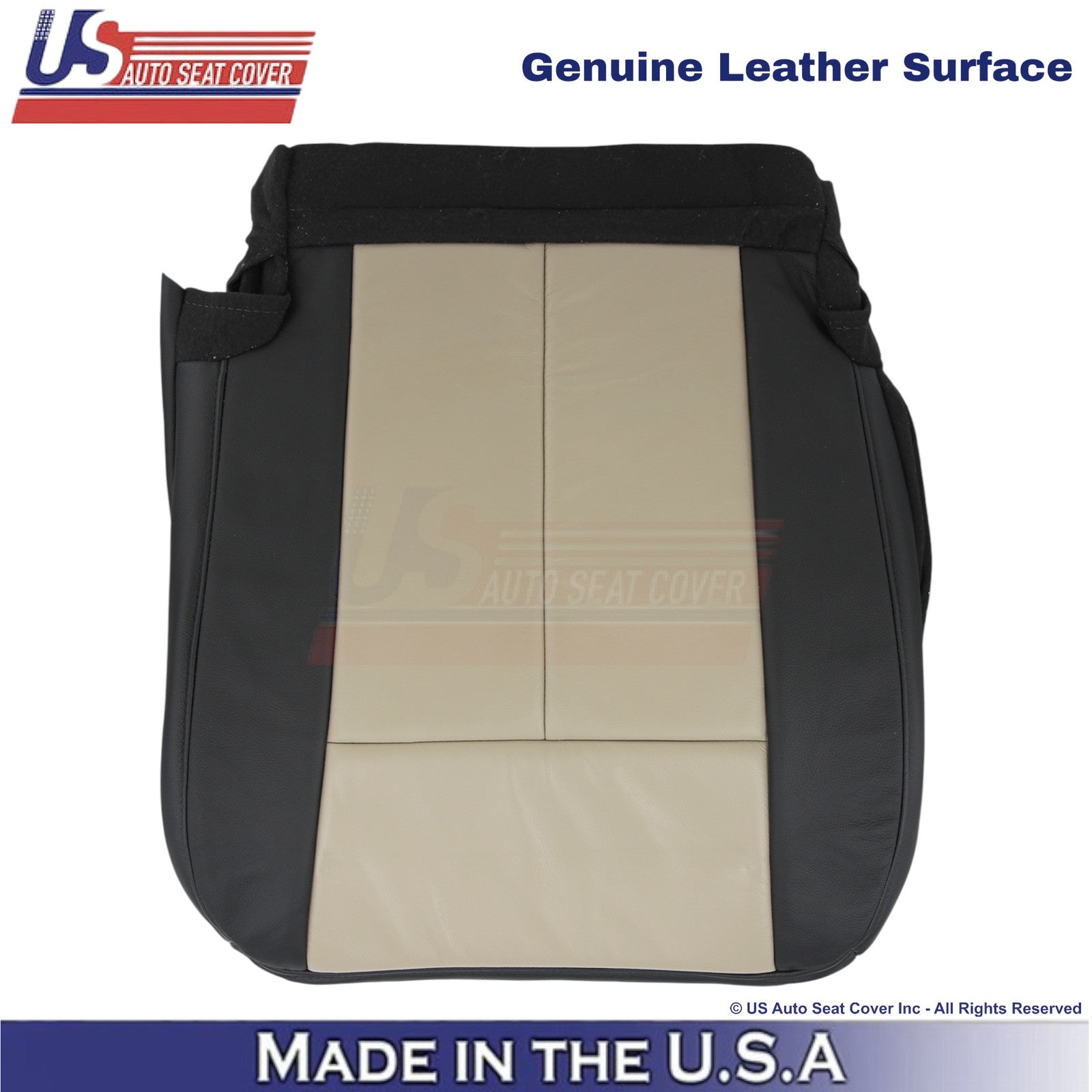 2007-2008 Fits Ford Expedition Leatherette Driver Bottom Covers Gray Stone/Camel