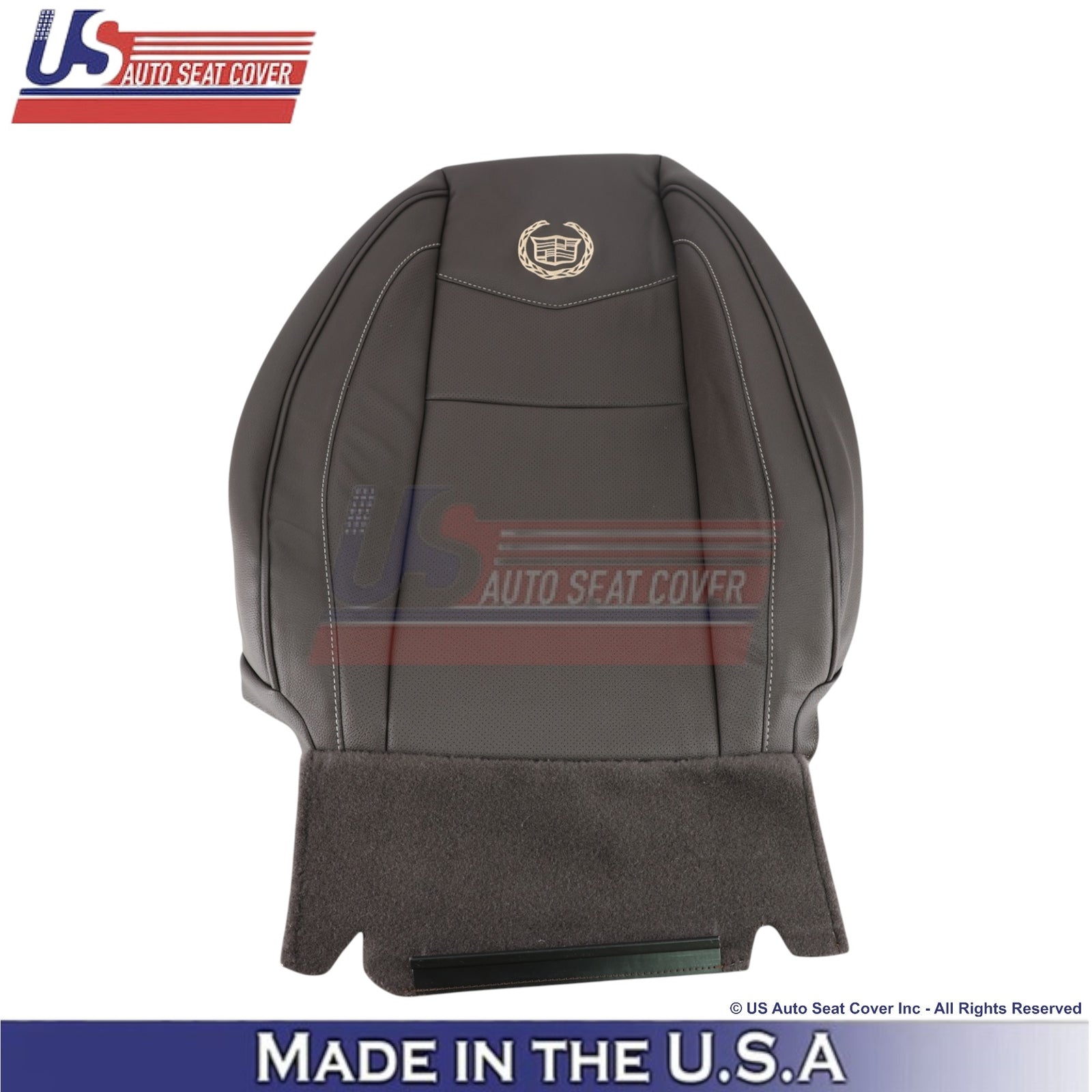 2007-2014 For Cadillac Escalade Platinum Leatherette Front Top Seat Covers Brown