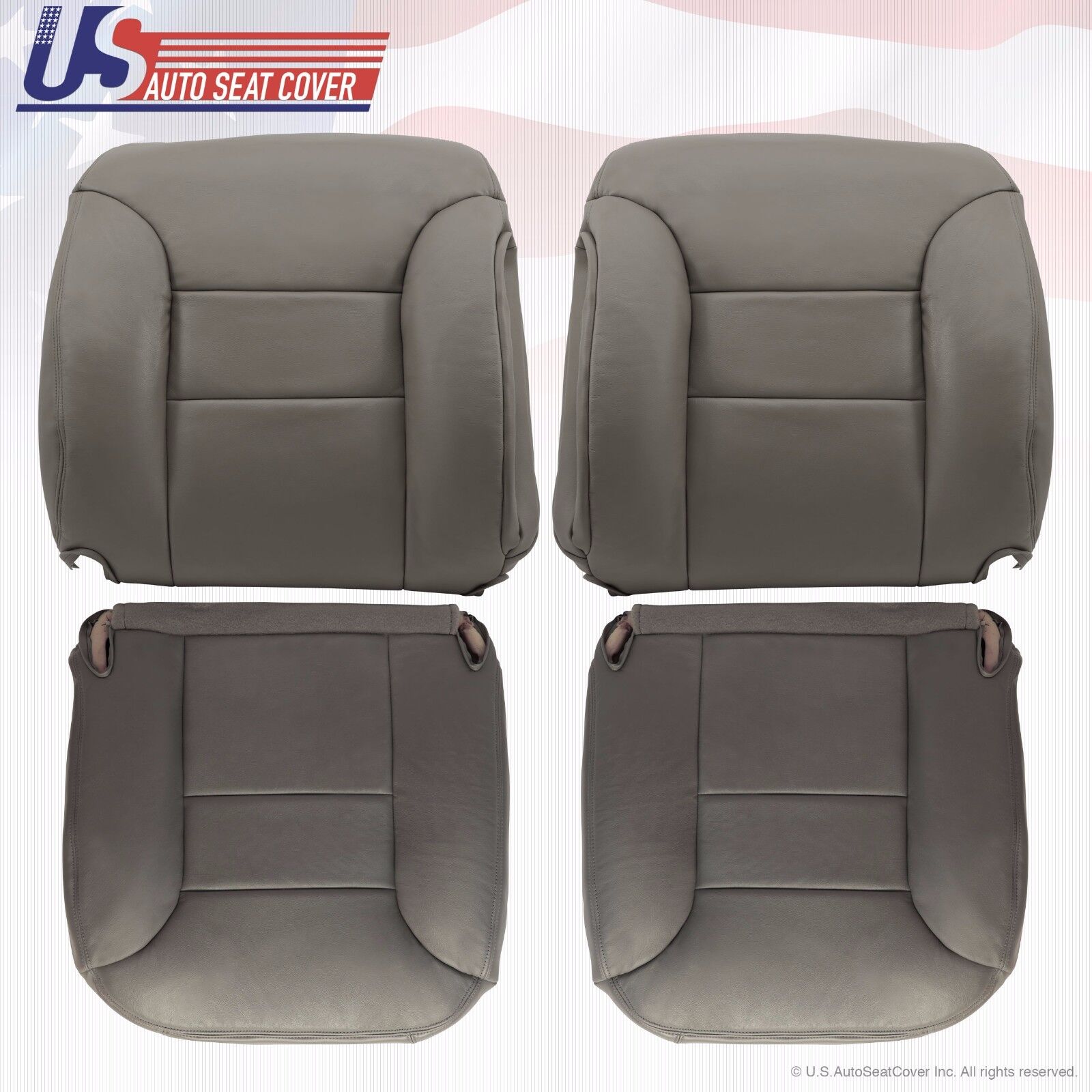 1995 To 1999 K1500 Front Driver & Passenger top Lean Back & Bottom Covers Gray