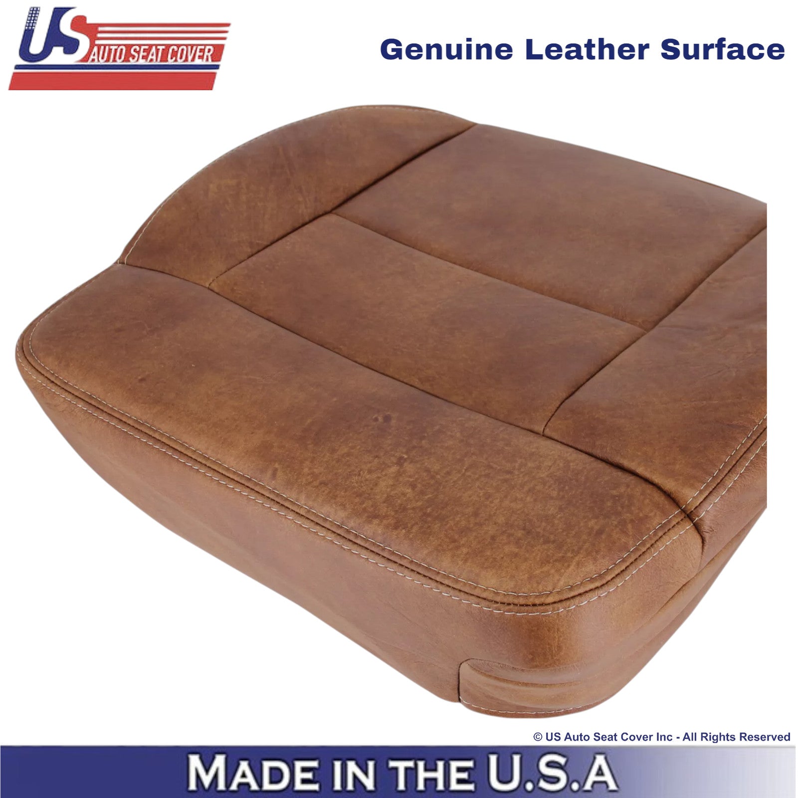 2004-2008 Fits Ford F-150 King Ranch Leather Driver Bottom Seat Cover Brown