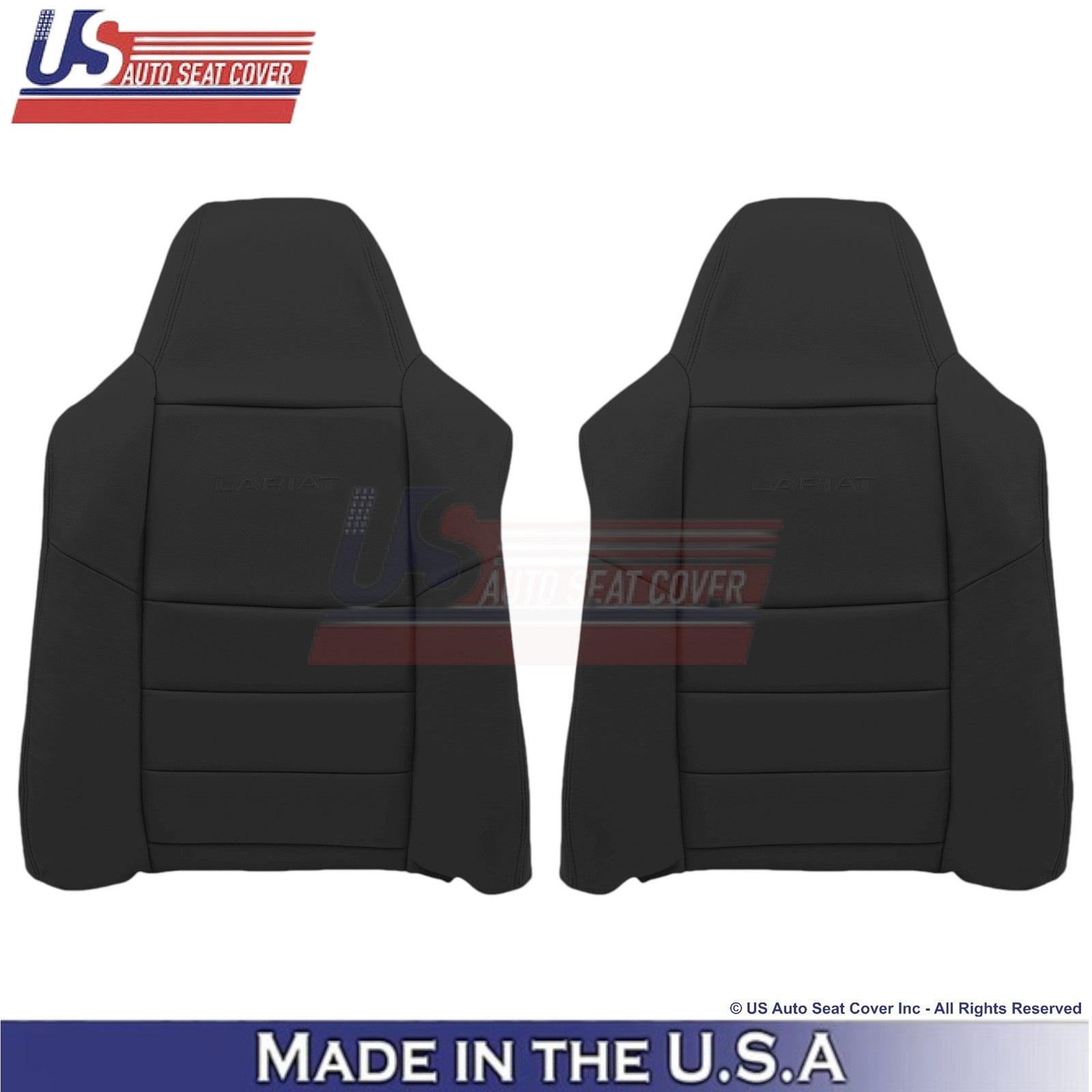 2004-2007 Fits Ford F250 F350 Lariat Leatherette Front Top OEM Seat Covers Dark