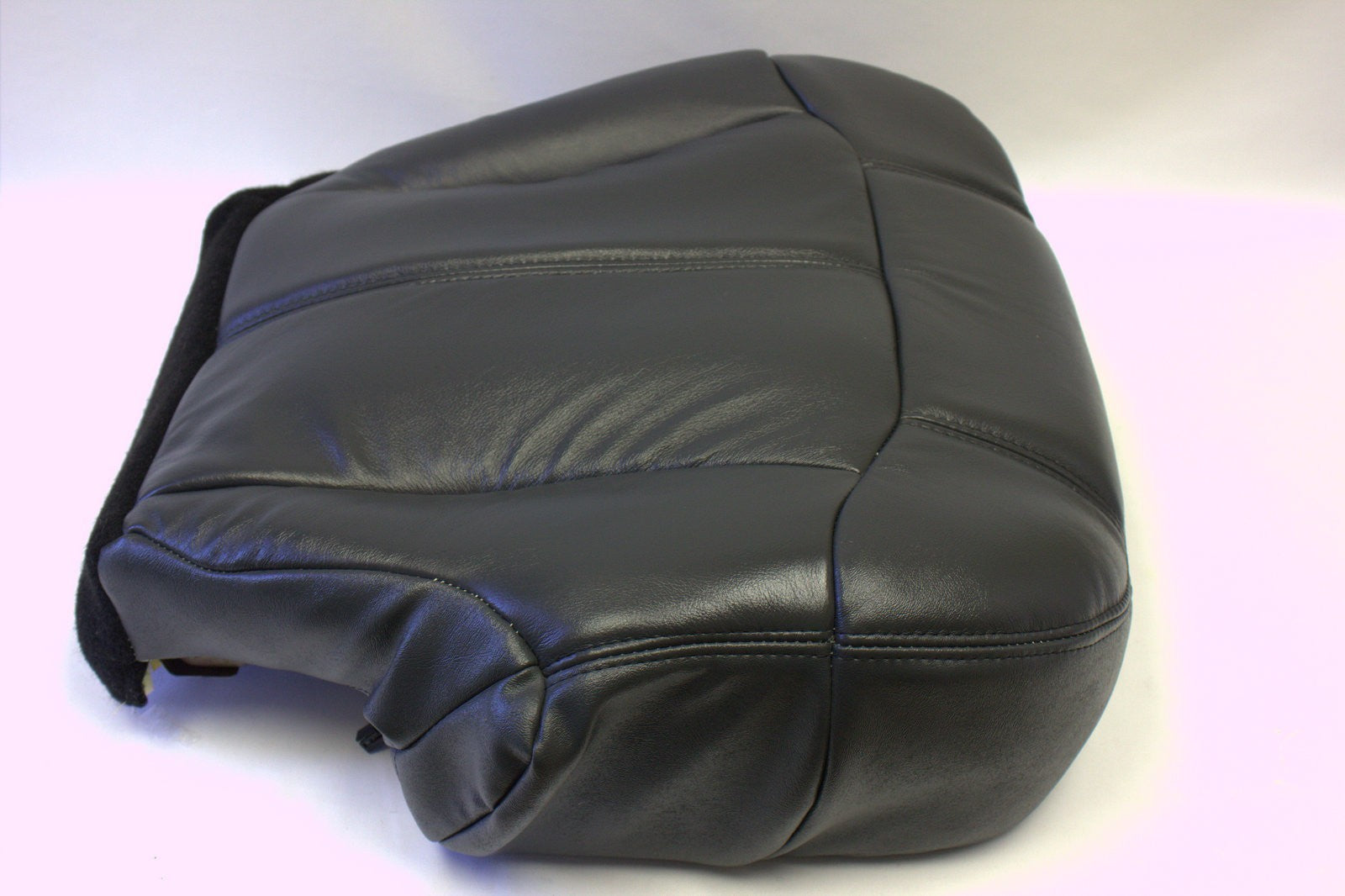 2001 2002 GMC Sierra 1500 2500 3500 Driver Bottom Leather Seat Cover Gray Black