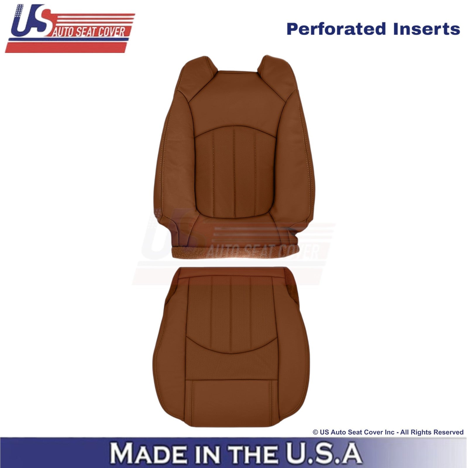 2015-2017 Fits Chevy Traverse Leather Perforated Front Seat Covers Saddle Up
