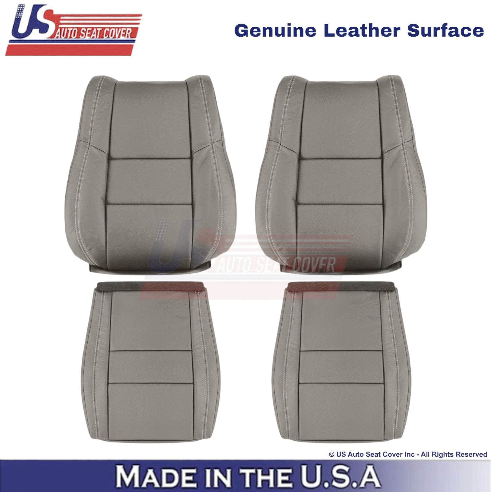 2011-2013 For Dodge Durango Genuine Leather Front Seat Covers Medium Graystone