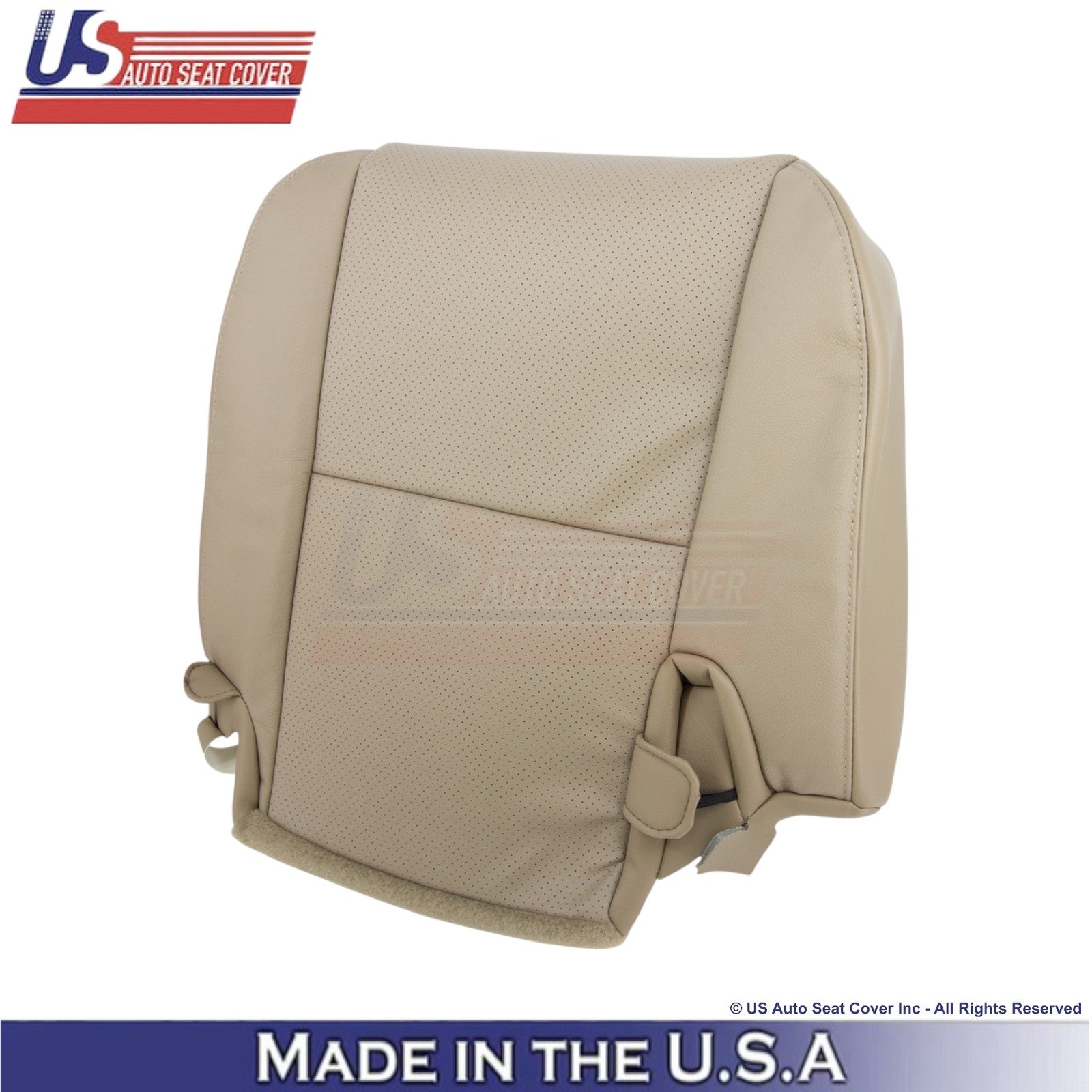 2008-2014 Fits Toyota Sequoia Leather Perf. Rear Bottom Seat Covers Sand Beige