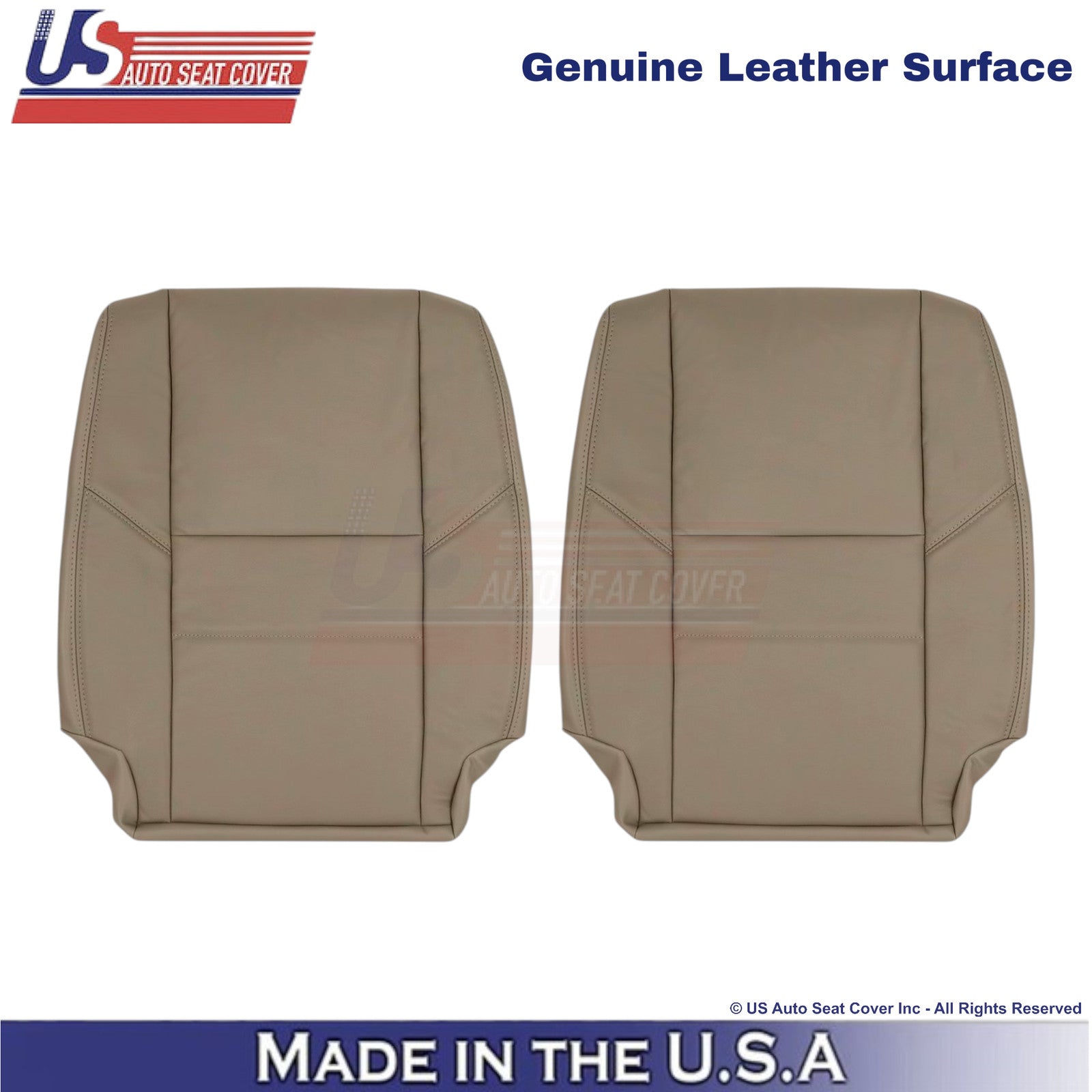 2000-2004 For Toyota Tundra Genuine Leather Front Replacement Top Covers Tan