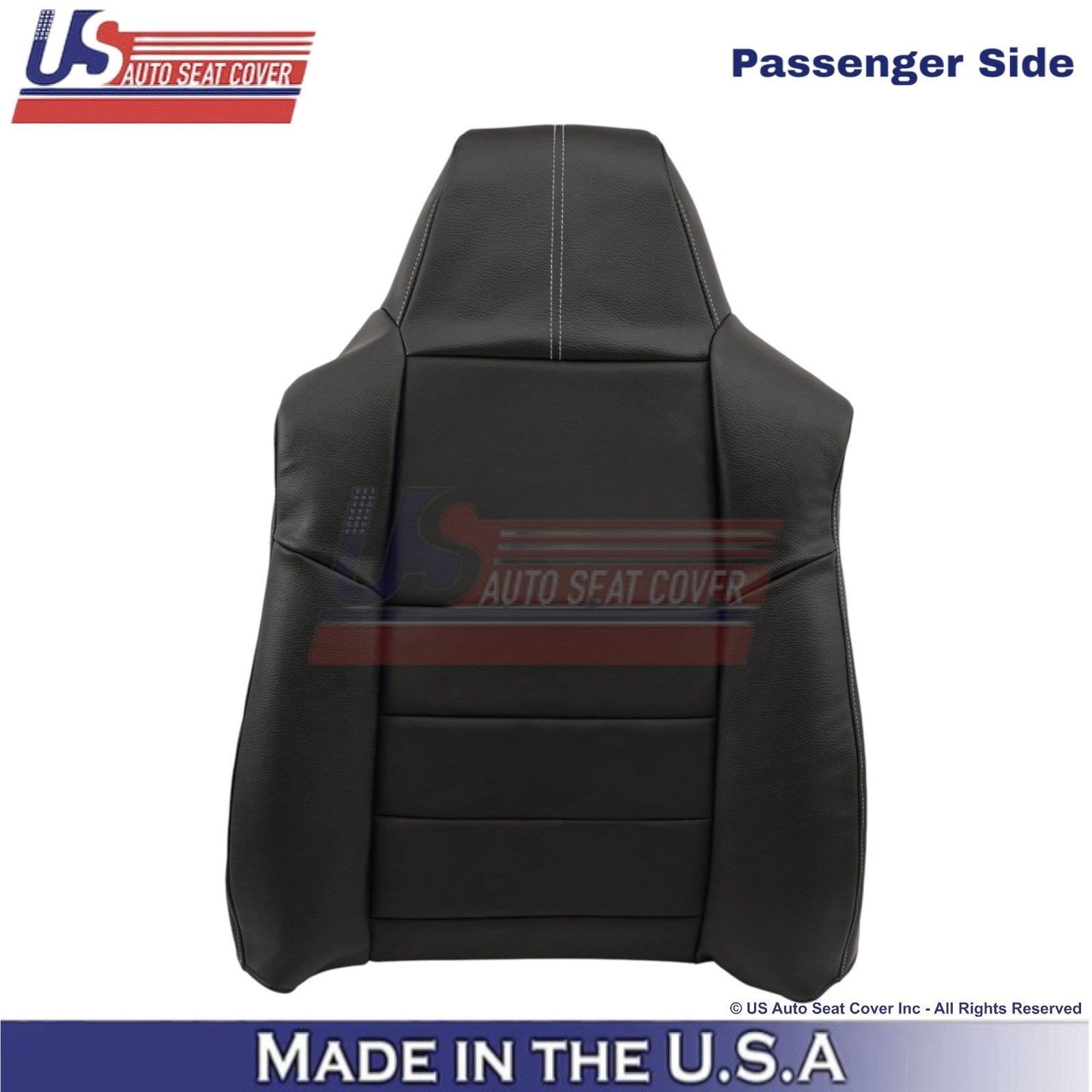 2008-2010 For Ford F250-550 FX4 Leatherette Passenger Top Cover Blk/White stitch