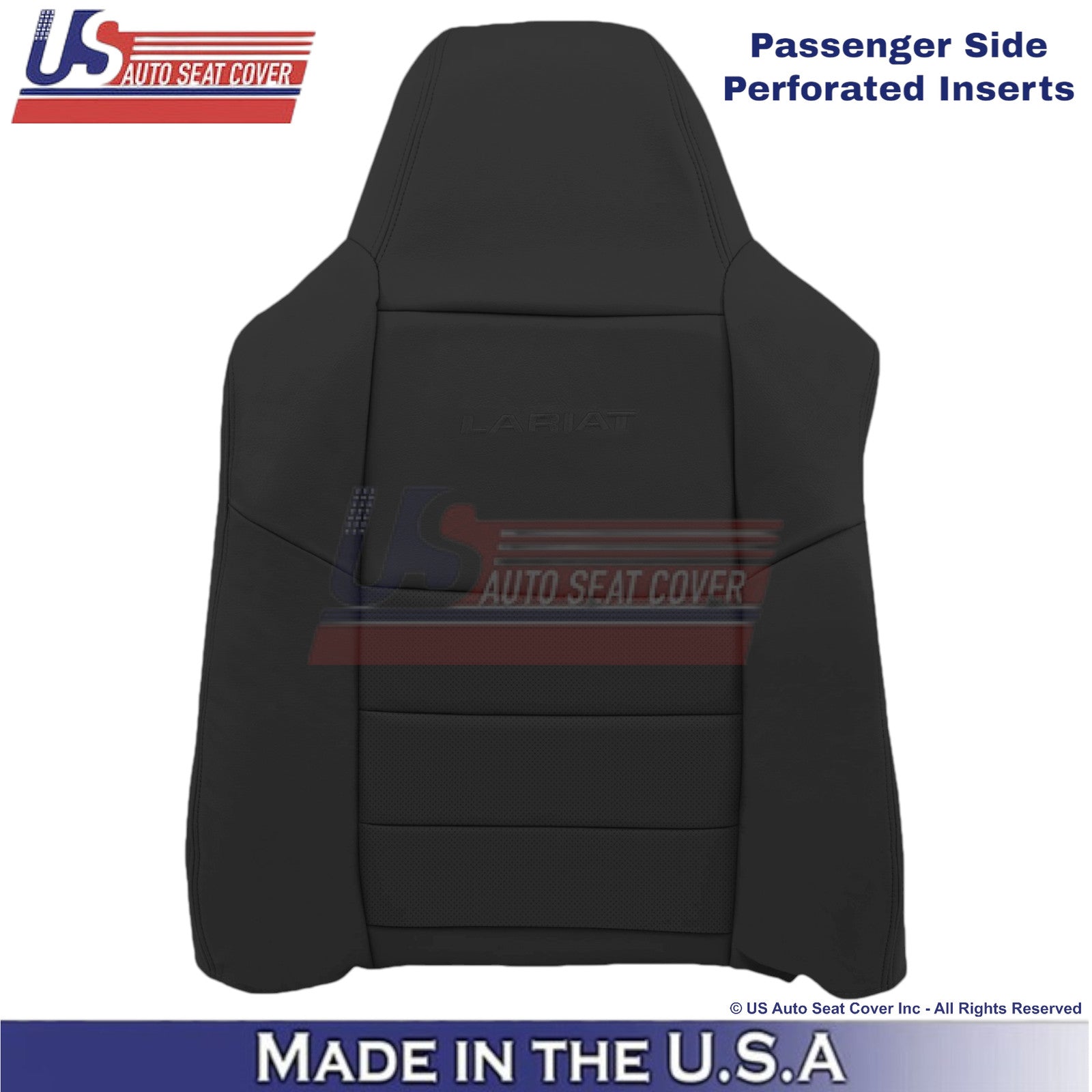 2004-2007 For Ford F250 F350 Lariat Leatherette Perf Passenger Top Covers Black