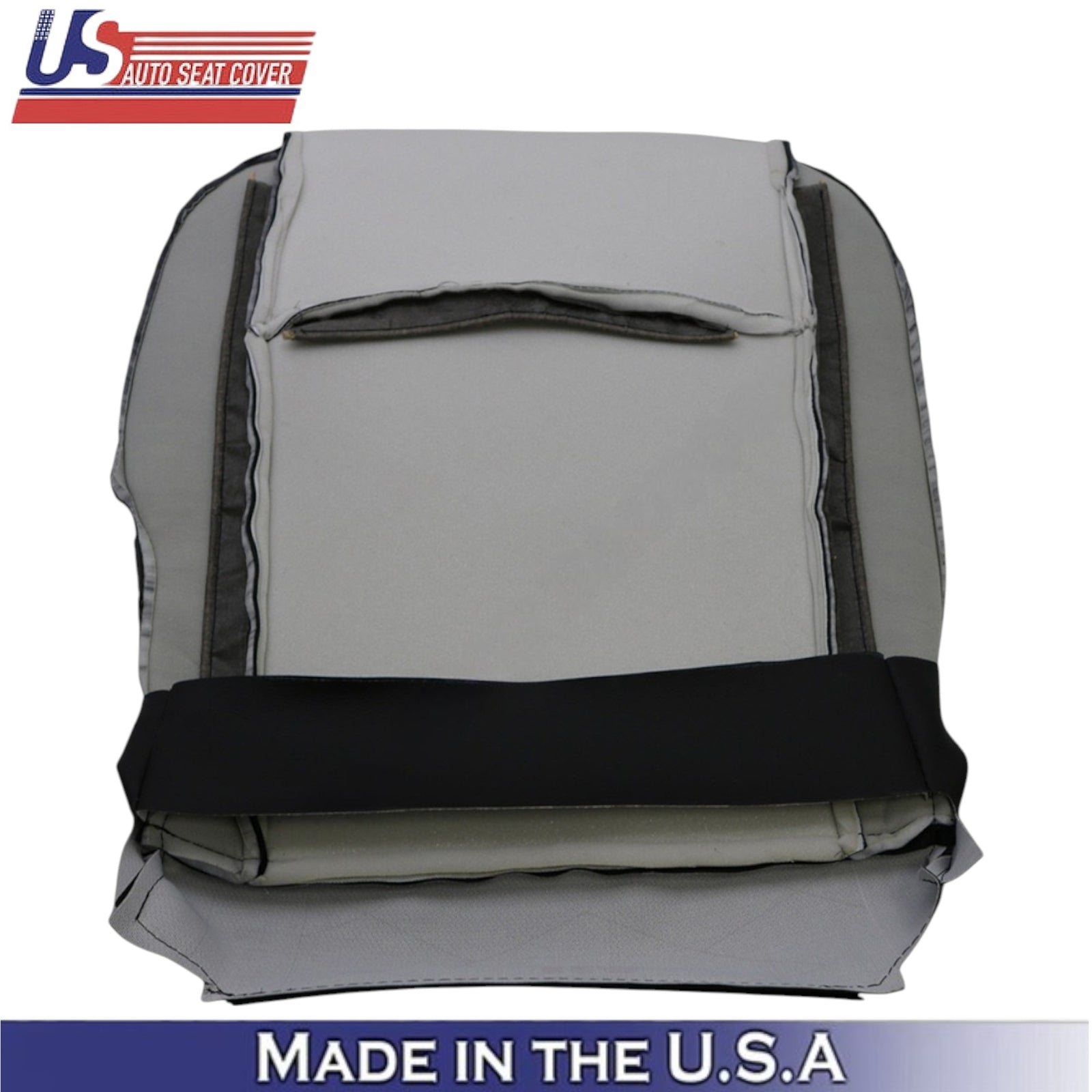 2013-2018 For Dodge Ram 2500 Leatherette Front Bottom Covers Black-White Stch